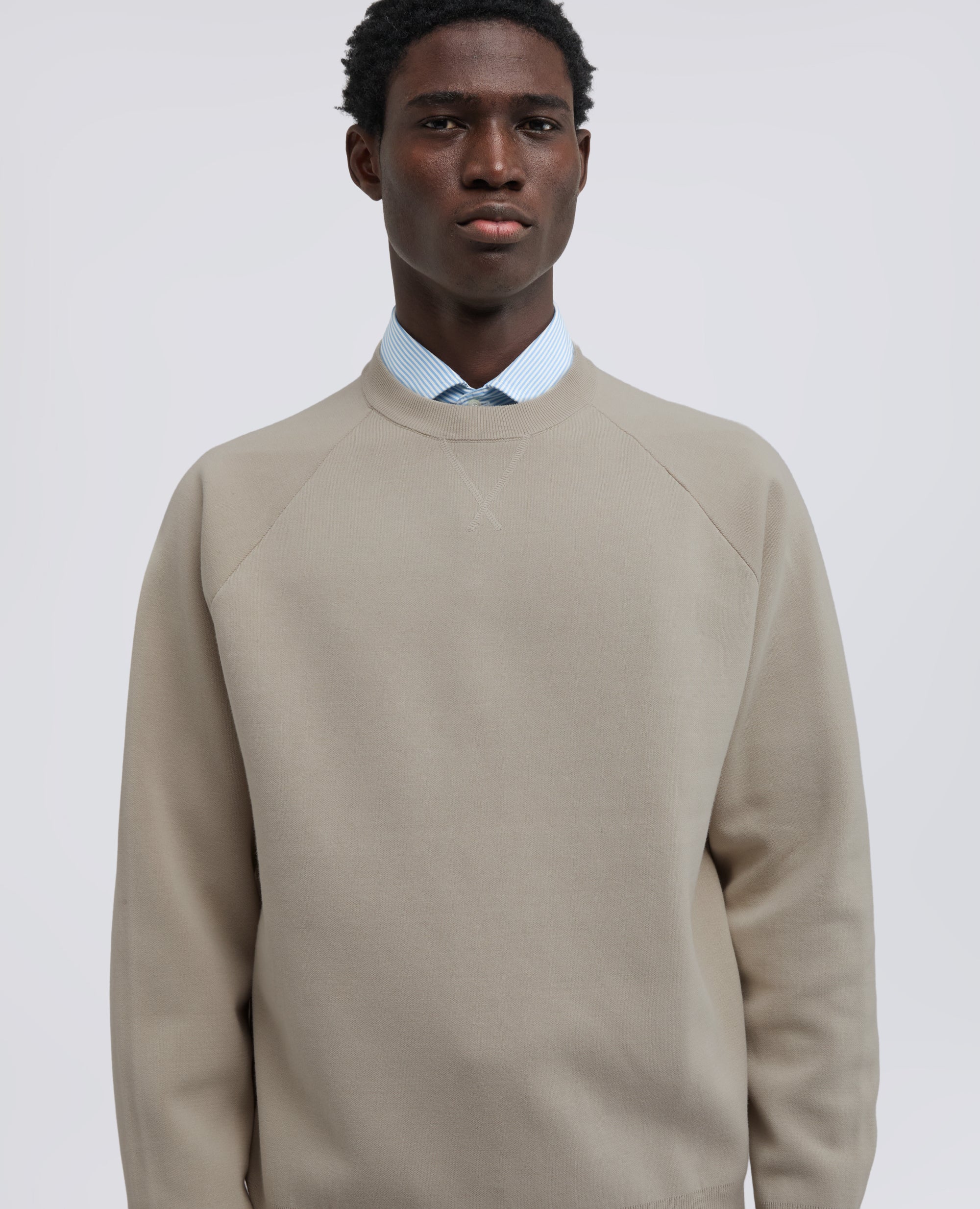 MAGLIA GIROCOLLO A MANICHE LUNGHE IN COTONE - BEIGE - ASPESI