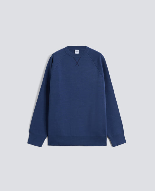 MAGLIA GIROCOLLO A MANICHE LUNGHE IN COTONE - BLU - ASPESI