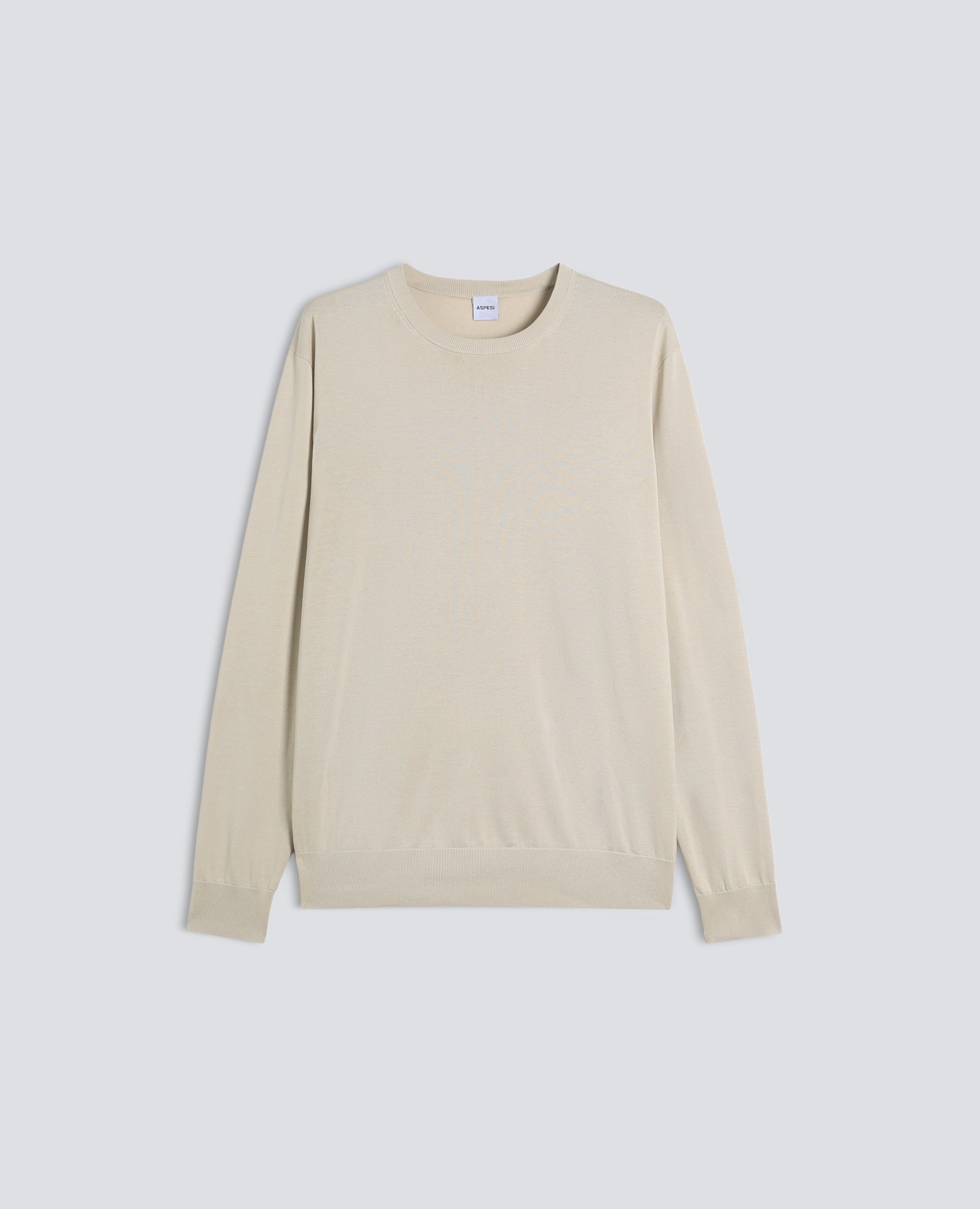 BAUMWOLLPULLOVER MIT CREWNECK-AUSSCHNITT - BEIGE - ASPESI