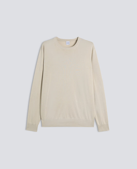 MAGLIA GIROCOLLO IN COTONE - BEIGE - ASPESI