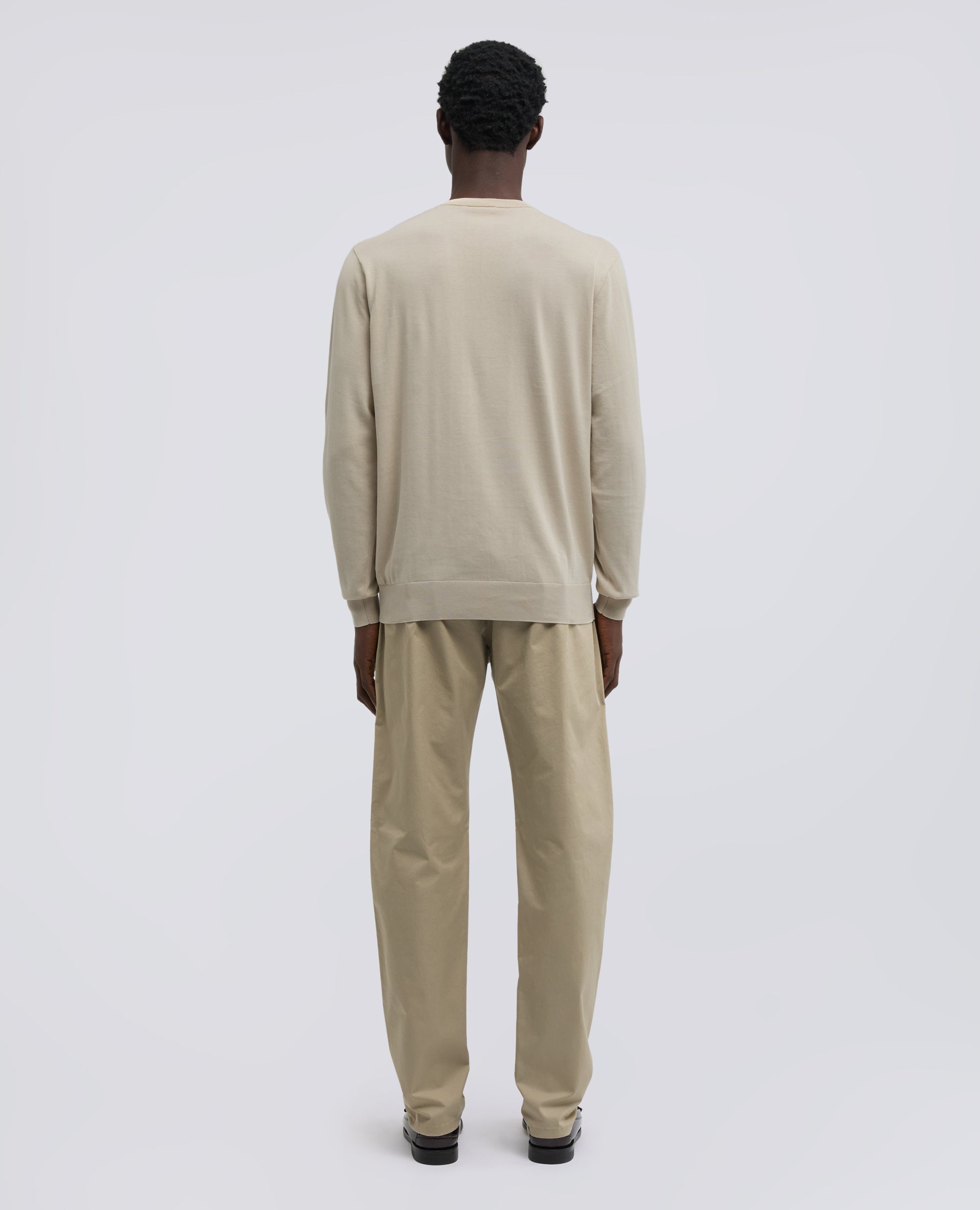 BAUMWOLLPULLOVER MIT CREWNECK-AUSSCHNITT - BEIGE - ASPESI
