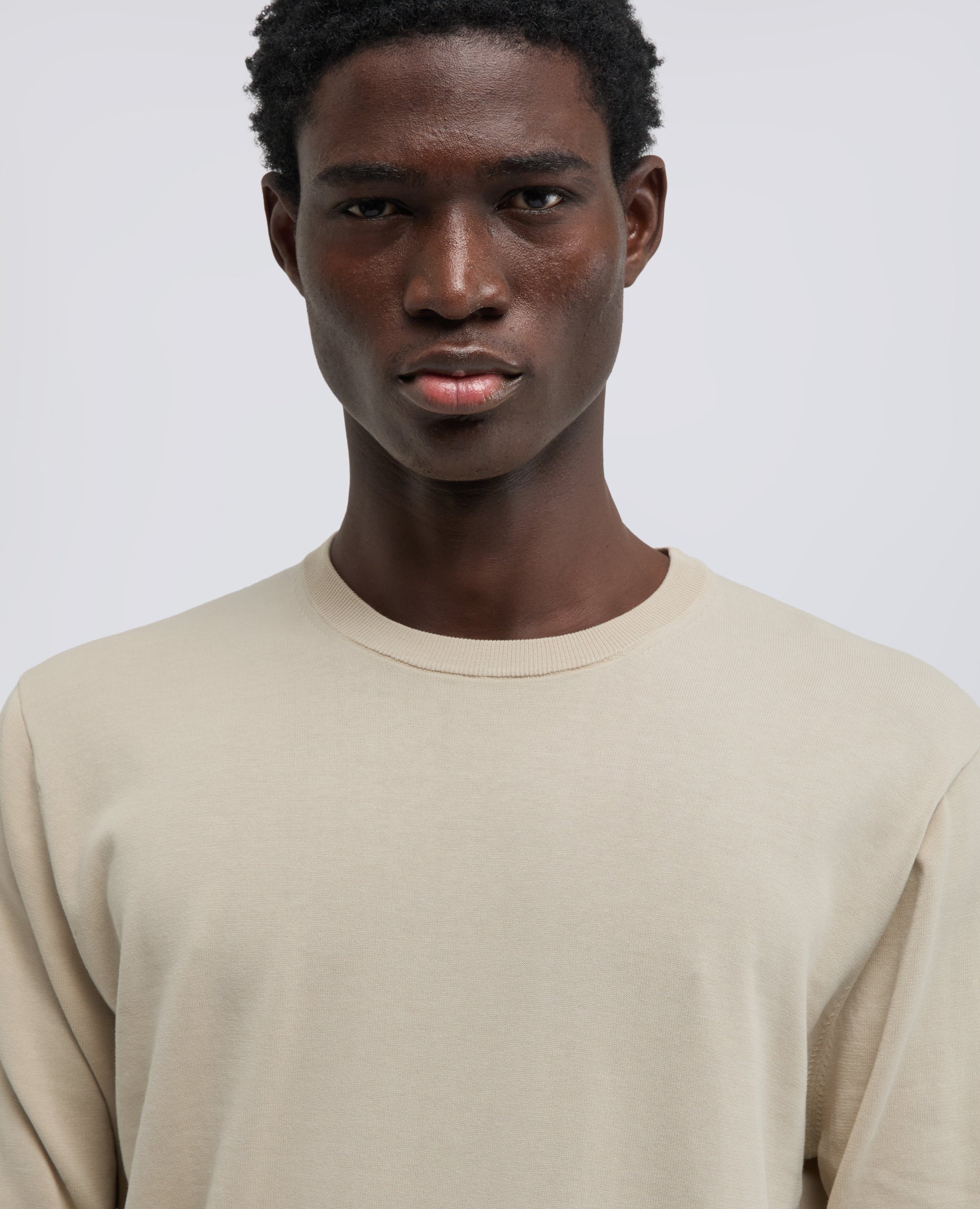 BAUMWOLLPULLOVER MIT CREWNECK-AUSSCHNITT - BEIGE - ASPESI