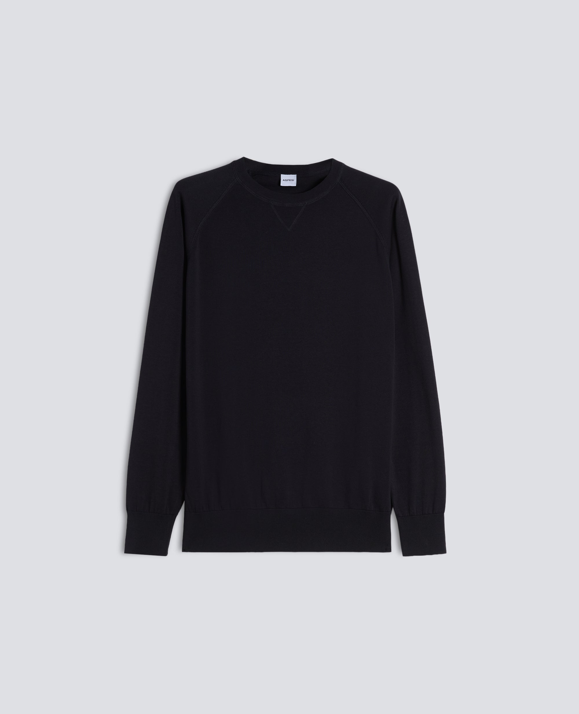 MAGLIA GIROCOLLO IN COTONE - BLU - ASPESI