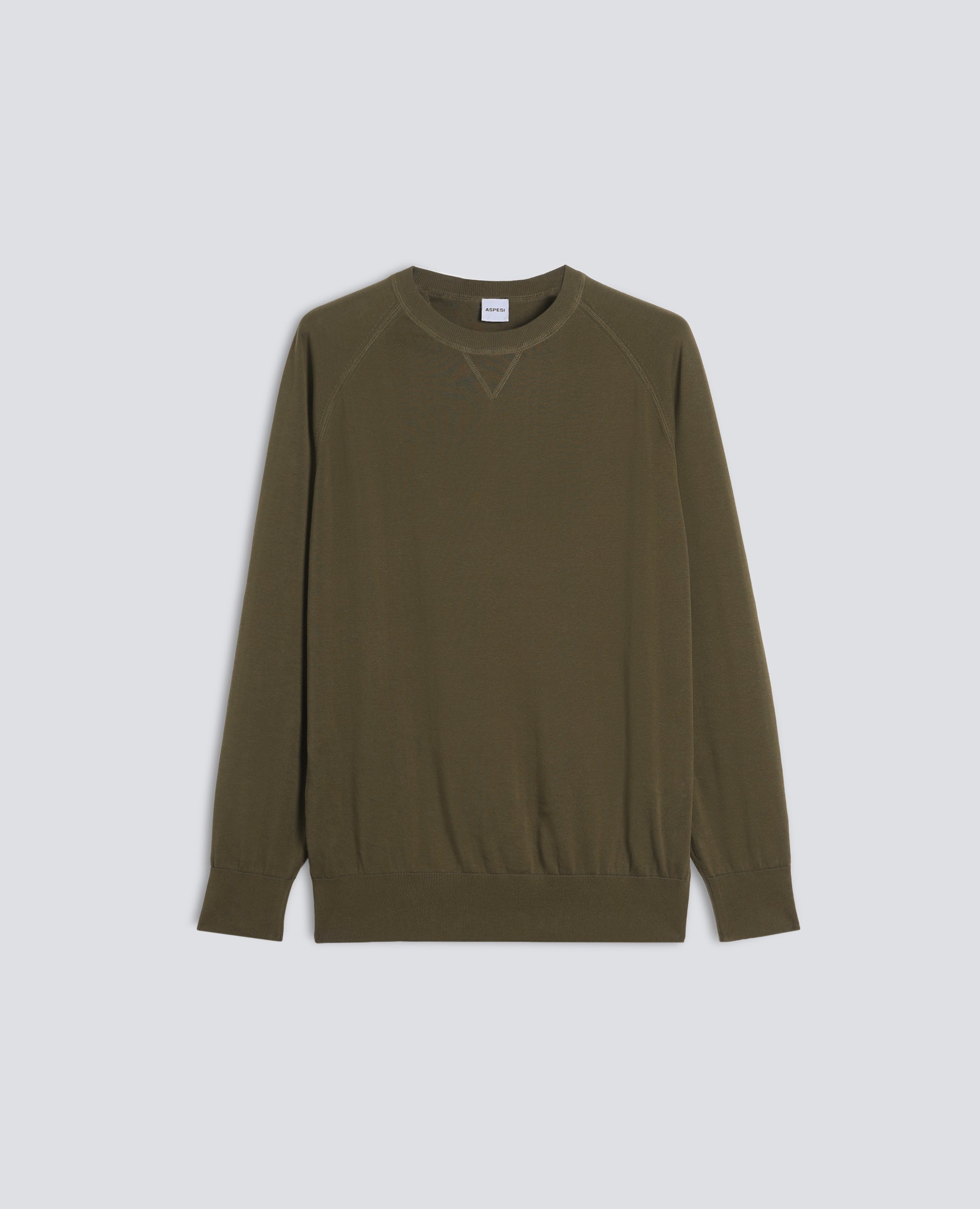MAGLIA GIROCOLLO IN COTONE - VERDE - ASPESI