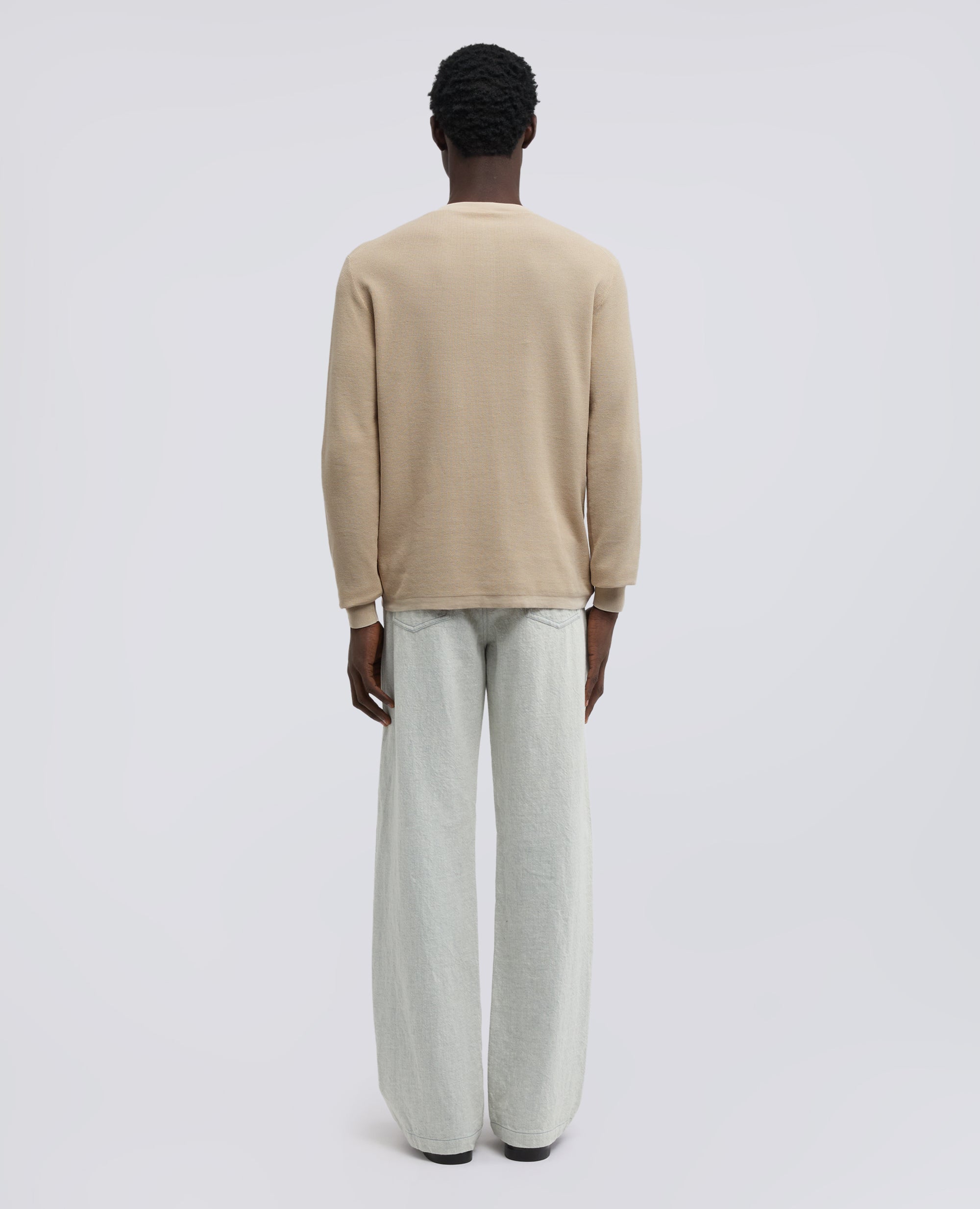 JERSEY DE ALGODON DE CUELLO REDONDO - BEIGE - ASPESI
