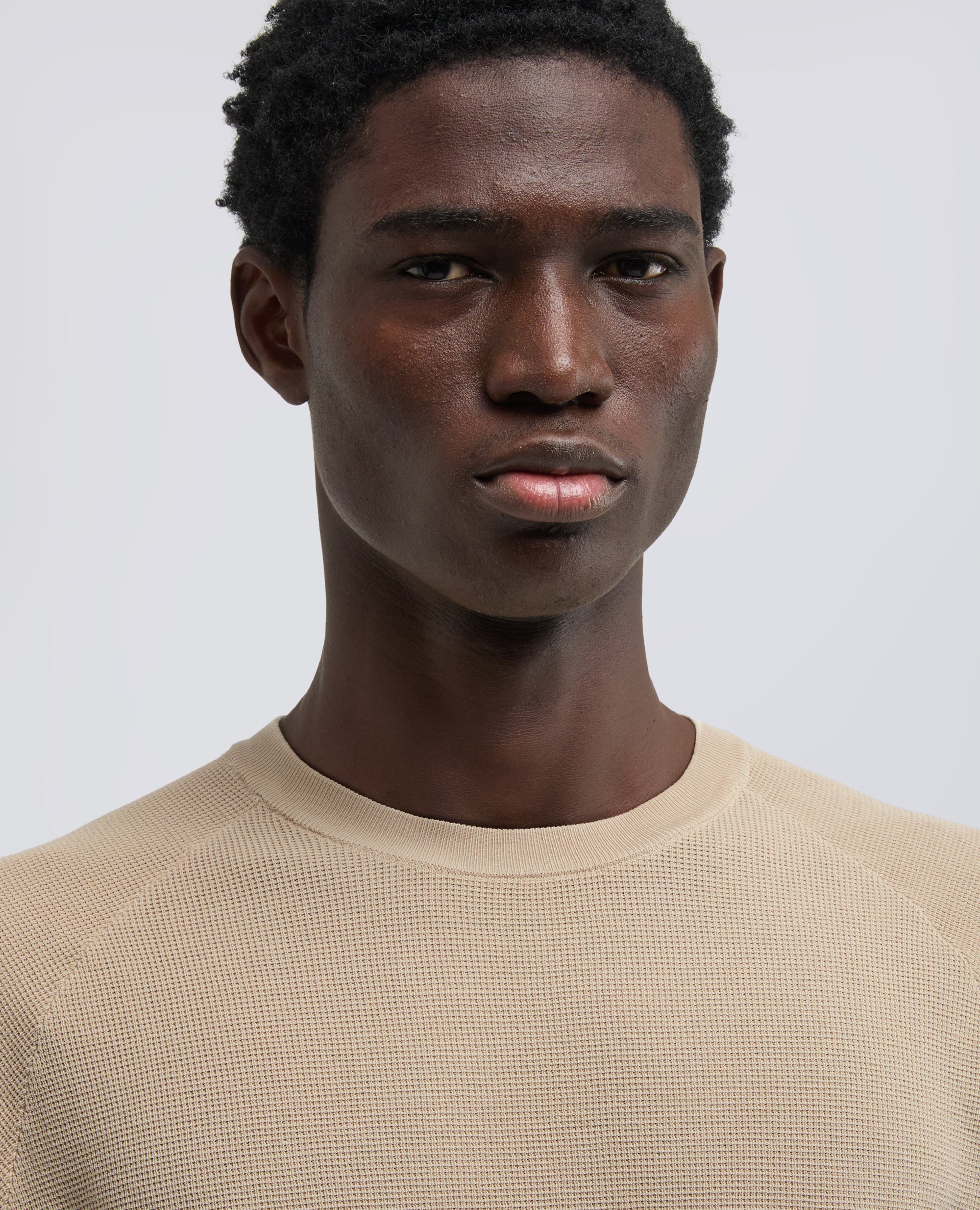 MAGLIA RAGLAN IN MICRO WAFFLE DI COTONE - BEIGE - ASPESI