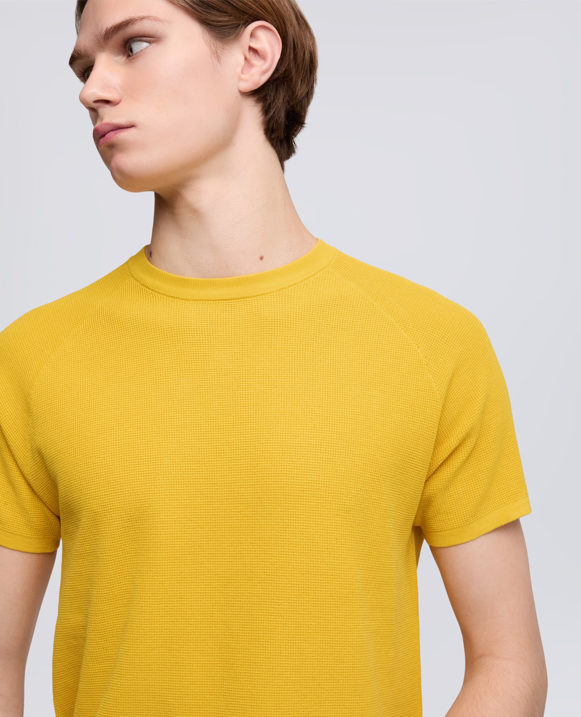 MAGLIA RAGLAN IN MICRO WAFFLE DI COTONE - GIALLO - ASPESI