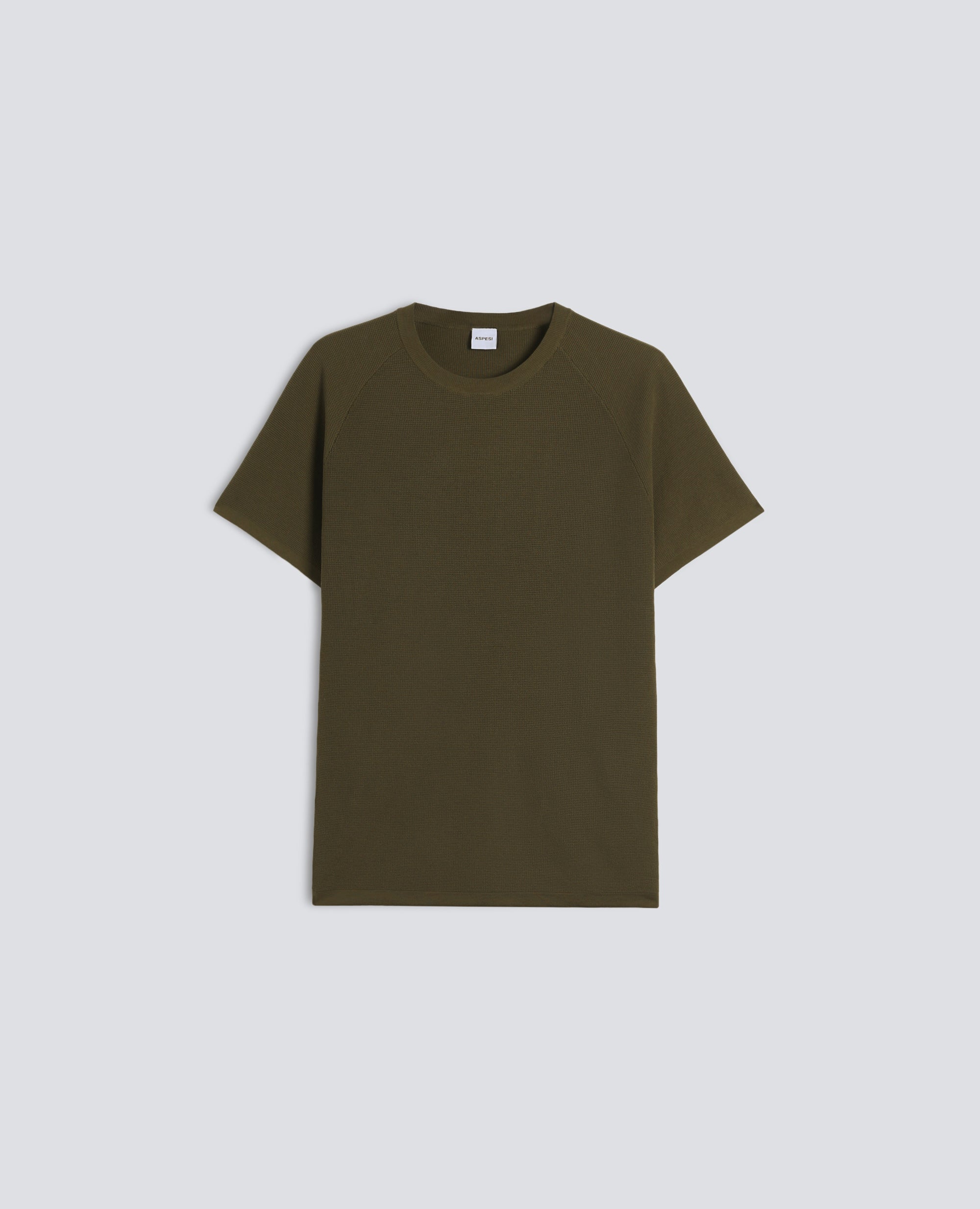 MAGLIA RAGLAN IN MICRO WAFFLE DI COTONE - VERDE - ASPESI
