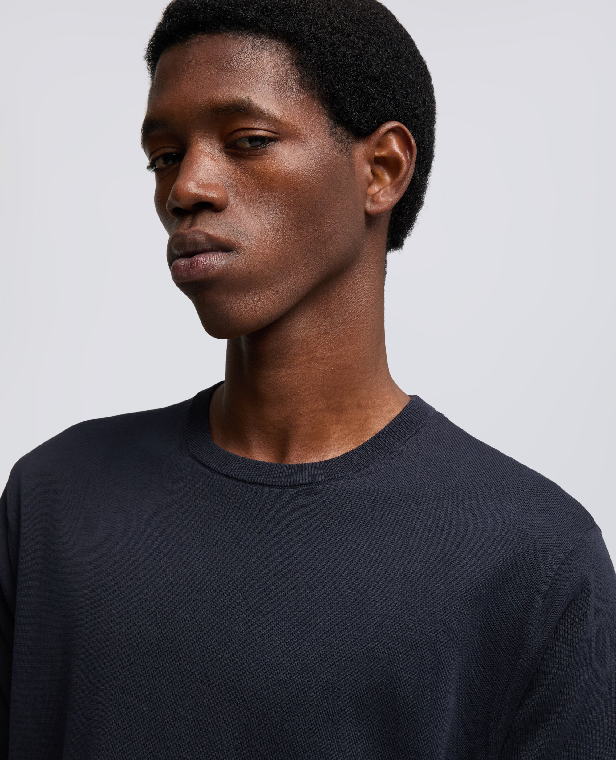 T-SHIRT GIROCOLLO IN COTONE - BLU - ASPESI