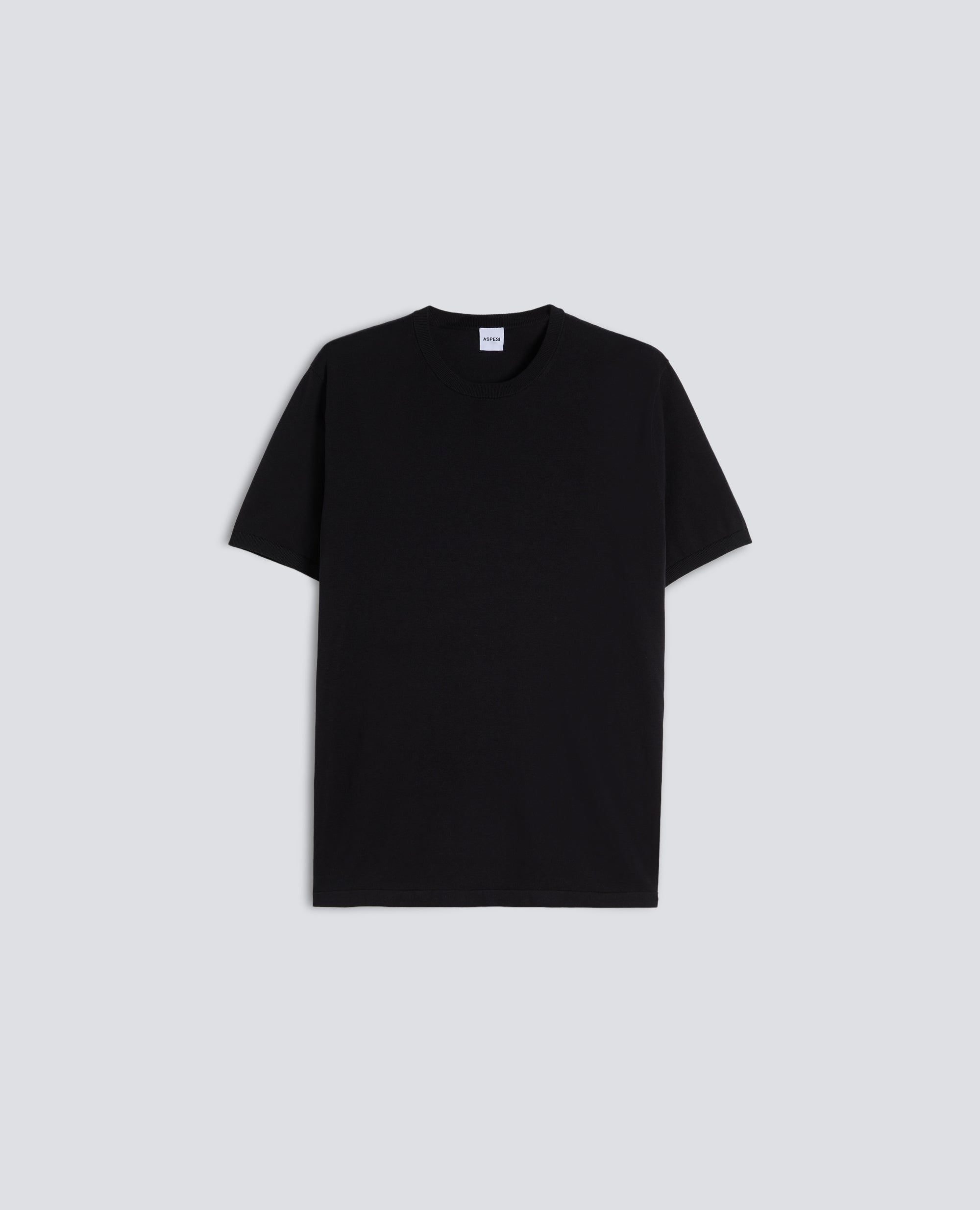 T-SHIRT GIROCOLLO IN COTONE - NERO - ASPESI