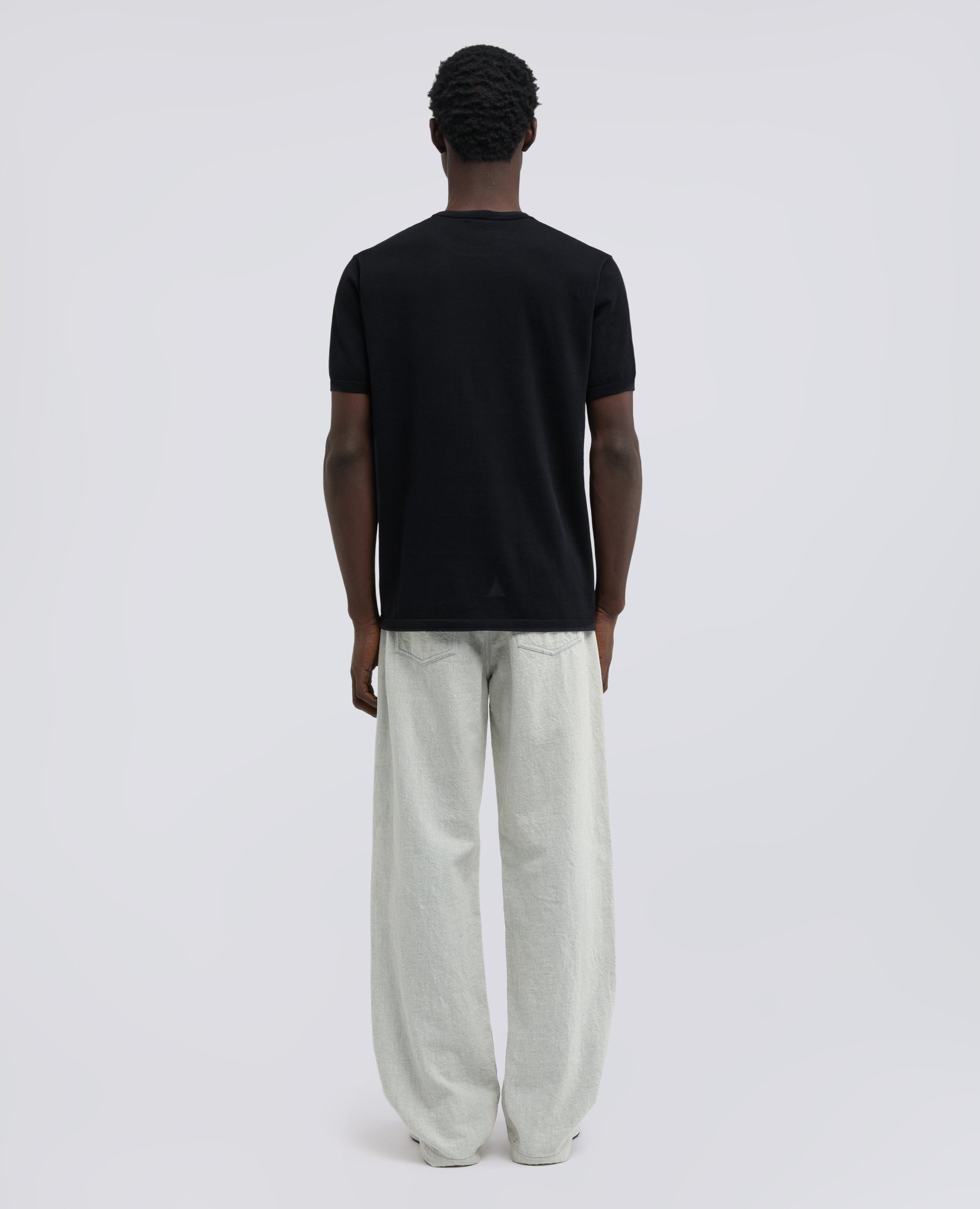 T-SHIRT GIROCOLLO IN COTONE - NERO - ASPESI