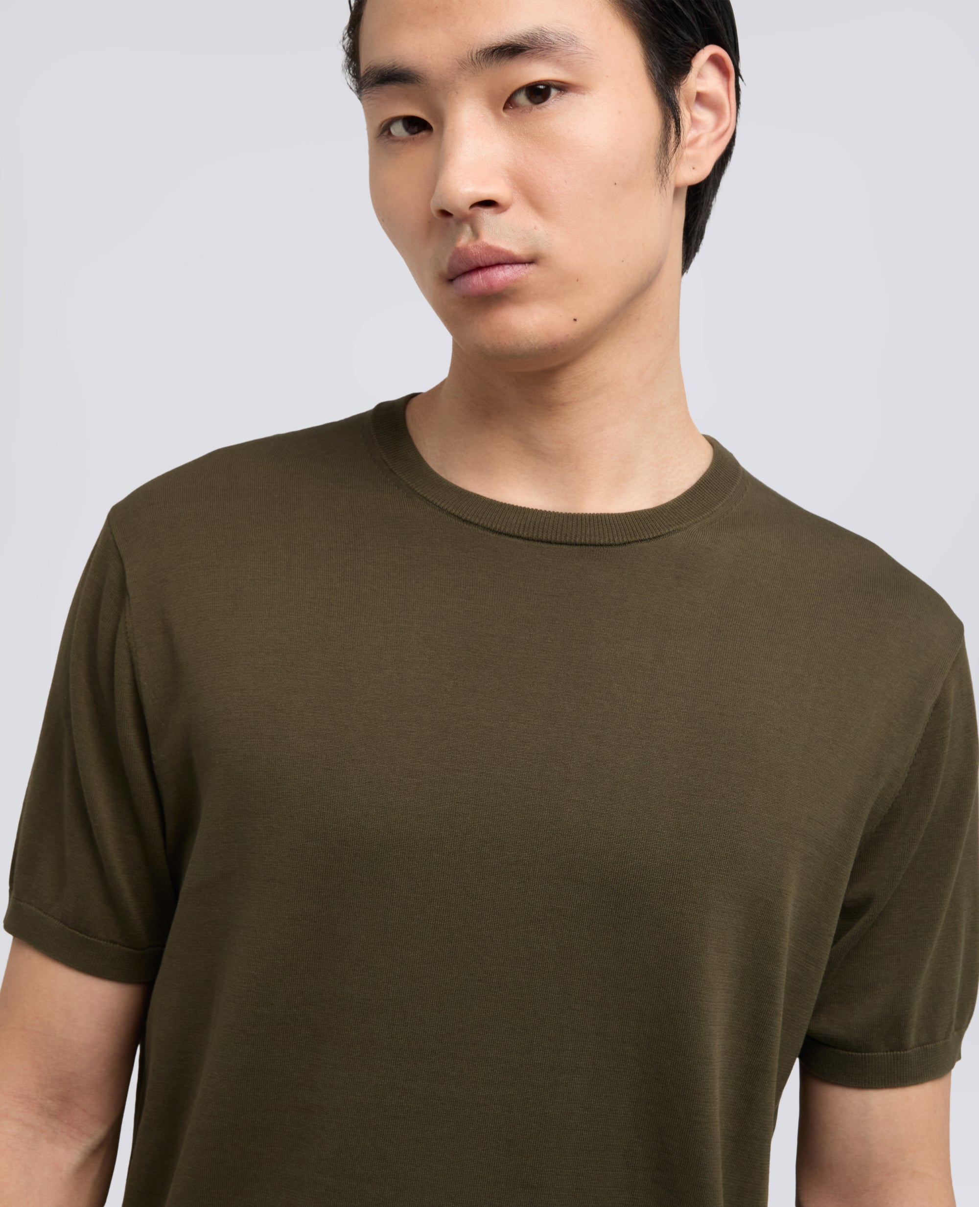 T-SHIRT GIROCOLLO IN COTONE - VERDE - ASPESI