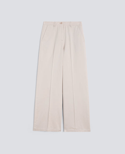 PANTALONE CLASSICO IN EXTRA FINE TWILL DI COTONE TINTO PEZZA - BEIGE - ASPESI