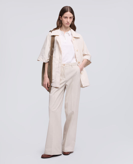 PANTALONE CLASSICO IN EXTRA FINE TWILL DI COTONE TINTO PEZZA - BEIGE - ASPESI