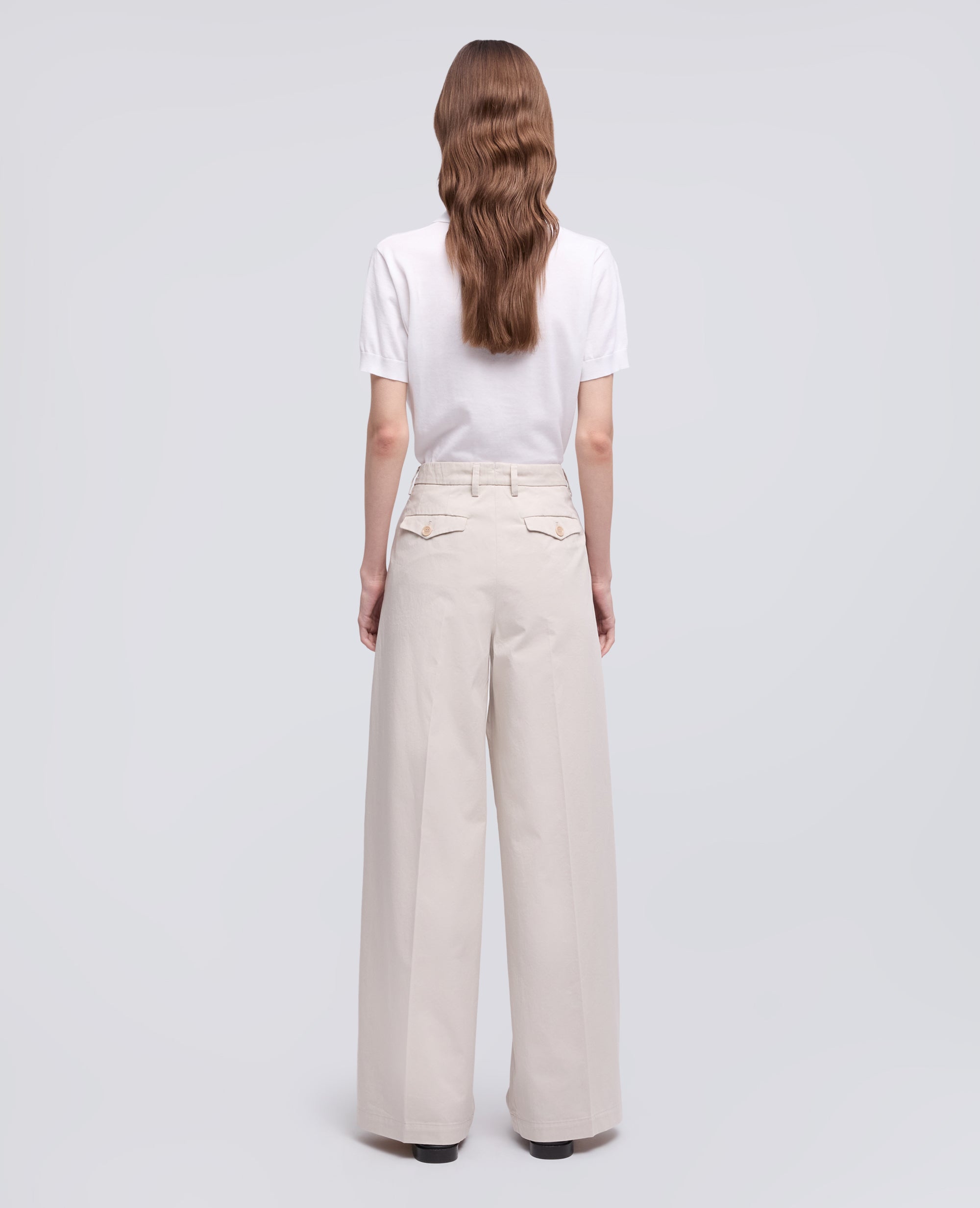 PANTALONE CLASSICO IN EXTRA FINE TWILL DI COTONE TINTO PEZZA - BEIGE - ASPESI