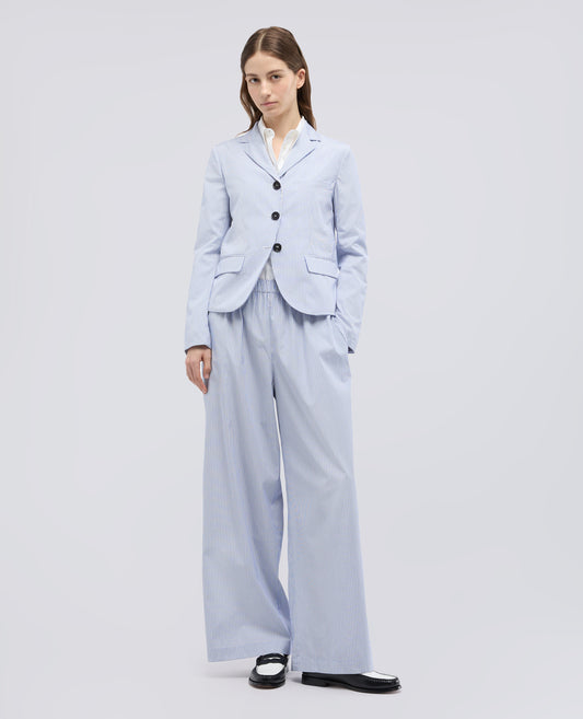 PANTALONE IN POPELINE DI COTONE - AZZURRO - ASPESI