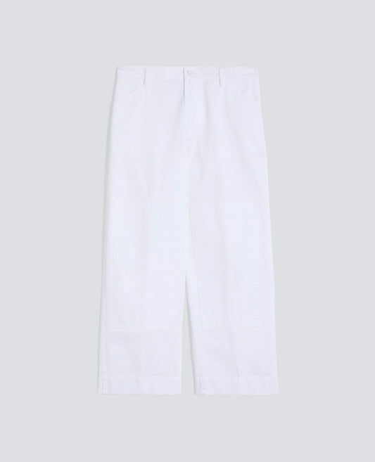 PANTALONE TIPO CARGO IN EXTRA FINE TWILL DI COTONE - BIANCO - ASPESI
