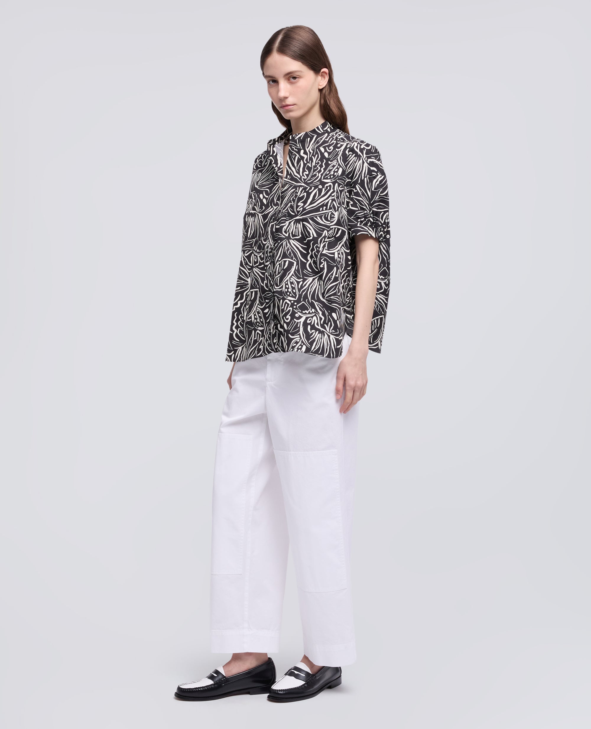 PANTALON DE TYPE CARGO EN TWILL DE COTON EXTRA-FIN - BIANCO - ASPESI