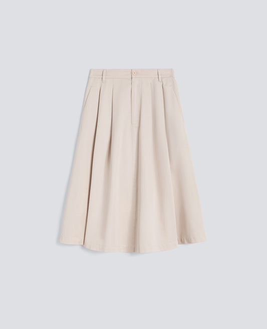 GONNA IN EXTRA FINE TWILL DI COTONE - BEIGE - ASPESI