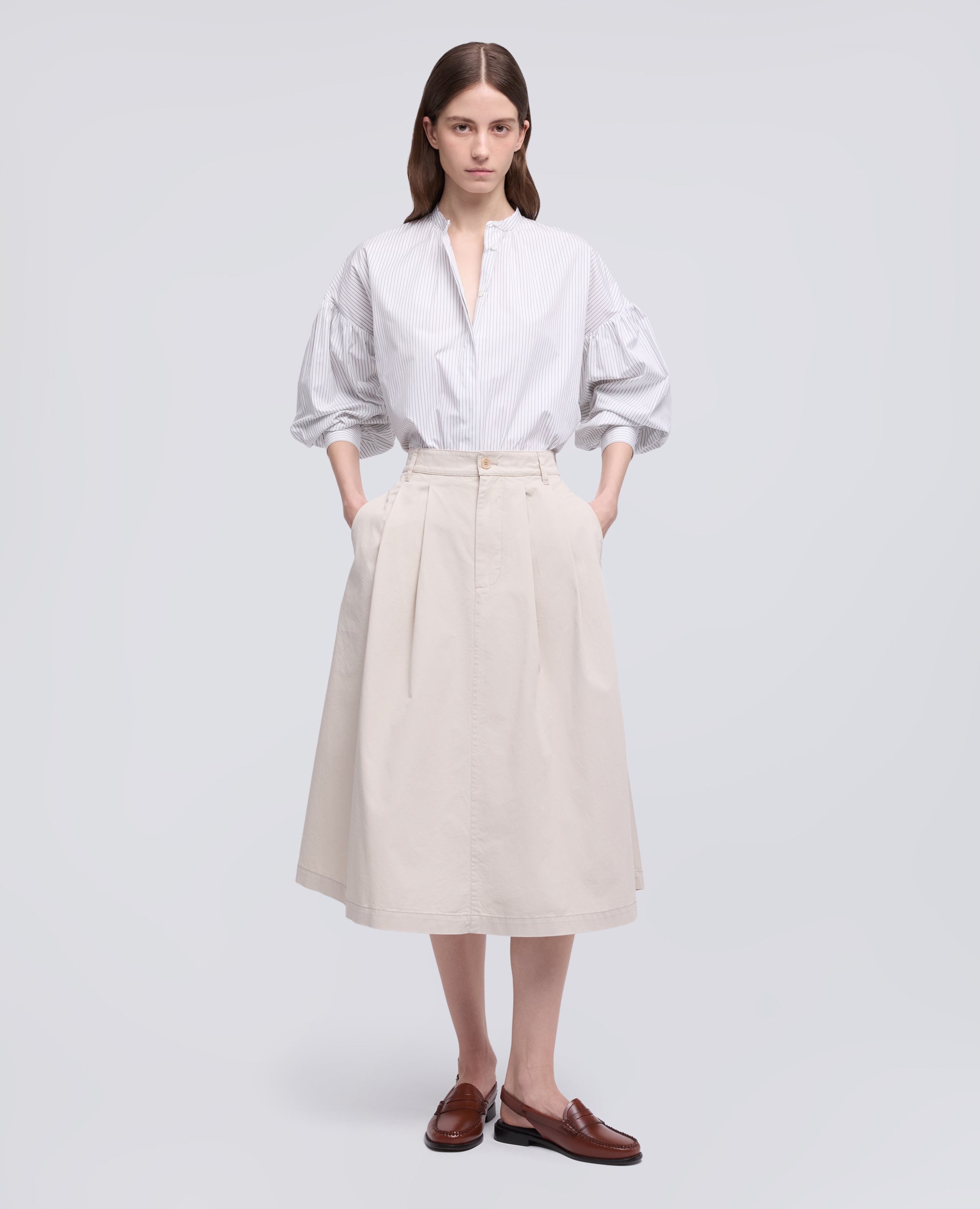 ROCK AUS EXTRAFEINEM BAUMWOLL-TWILL - BEIGE - ASPESI