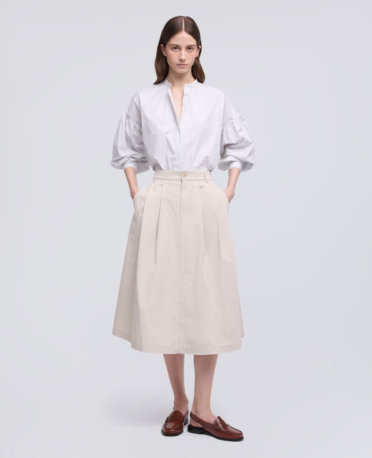 GONNA IN EXTRA FINE TWILL DI COTONE - BEIGE - ASPESI