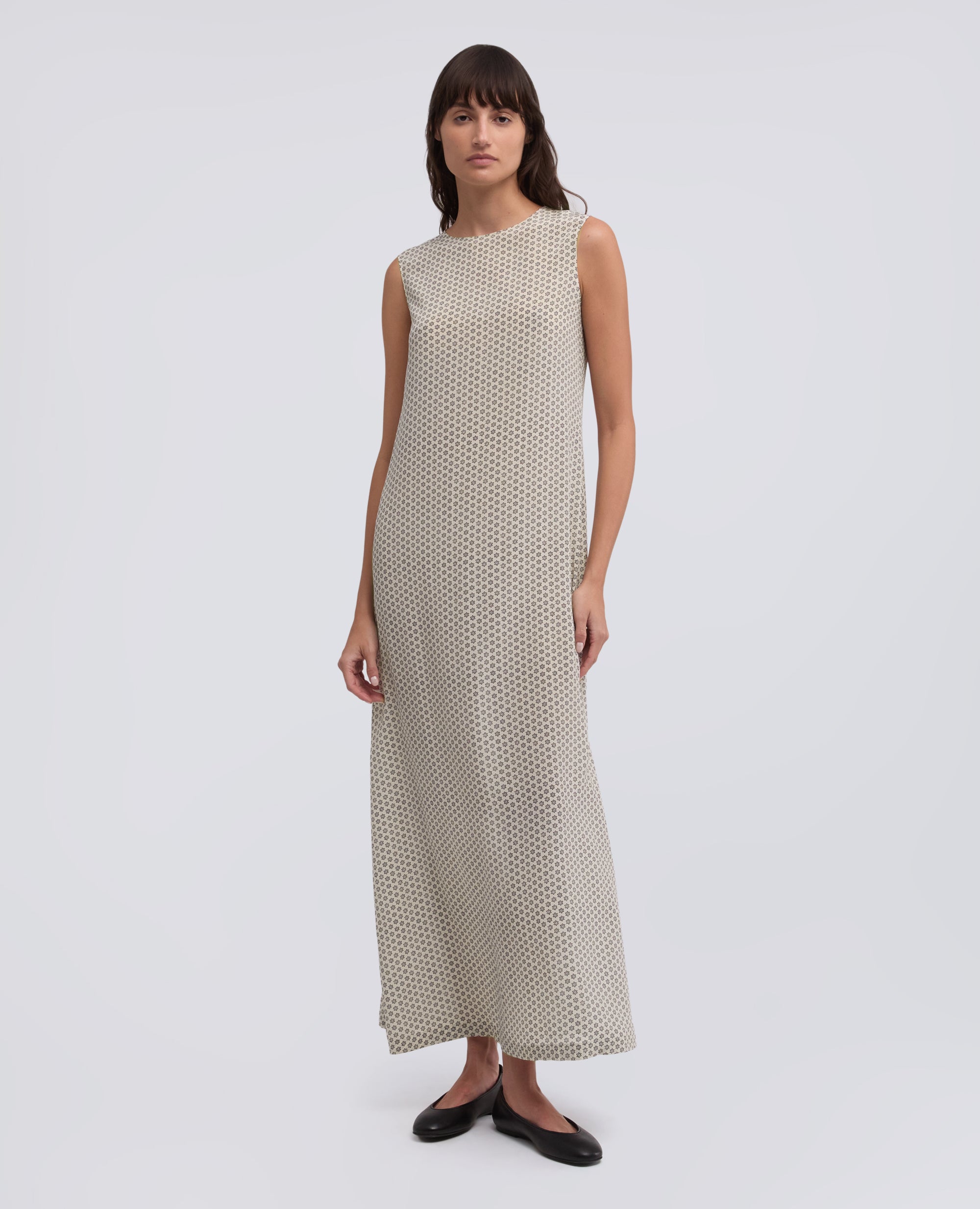 ABITO LUNGO IN CREPE DE CHINE SETA STAMPATO - MULTICOLOR - ASPESI