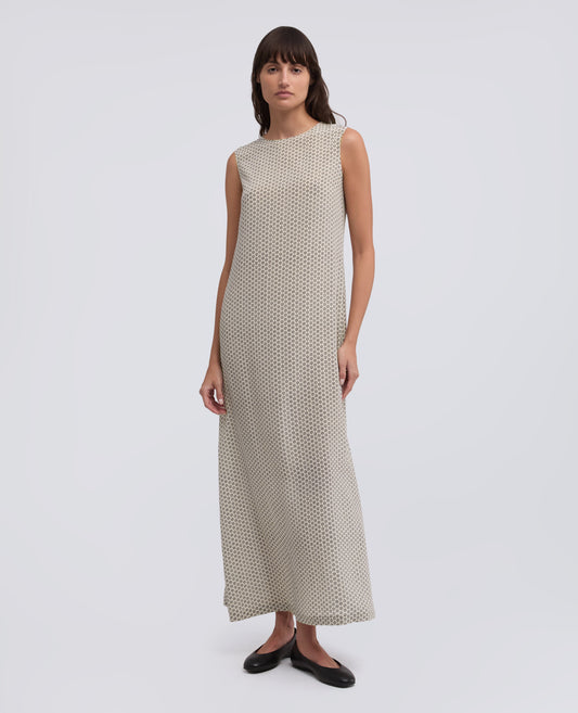 ABITO LUNGO IN CREPE DE CHINE SETA STAMPATO - MULTICOLOR - ASPESI