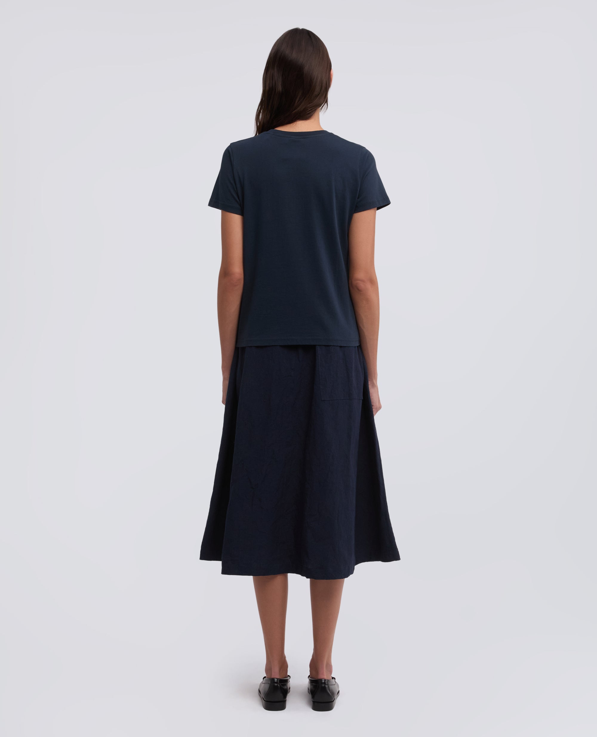 T-SHIRT IN JERSEY DI COTONE CON STAMPA -SILENZIO- IN GIAPPONESE - BLU - ASPESI