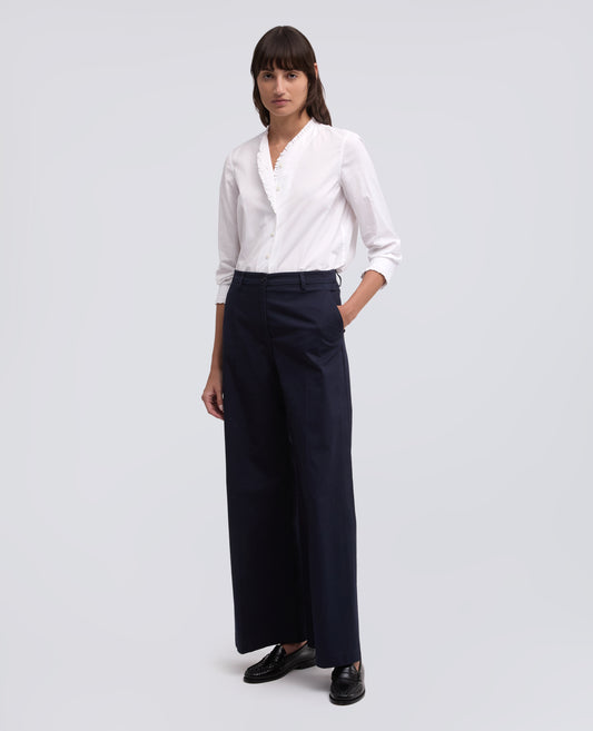 CAMICIA IN POPELINE COTONE TINTO PEZZA - BIANCO - ASPESI
