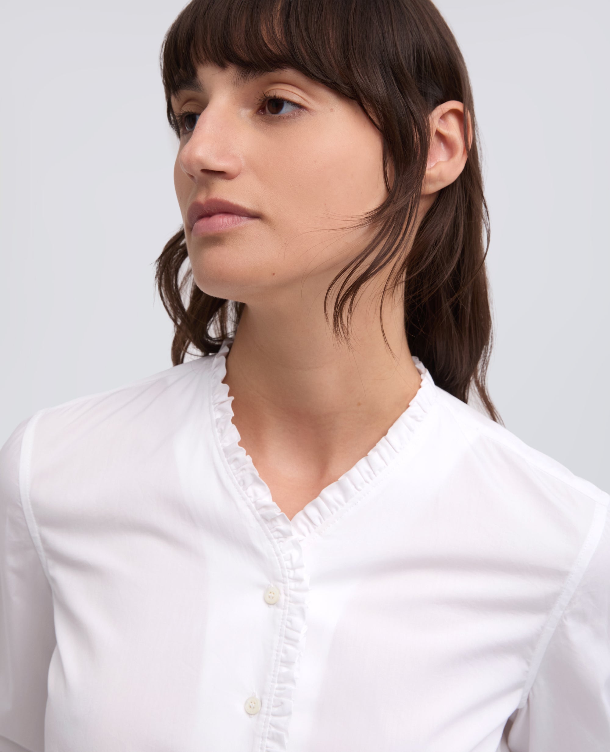 CAMICIA IN POPELINE COTONE TINTO PEZZA - BIANCO - ASPESI