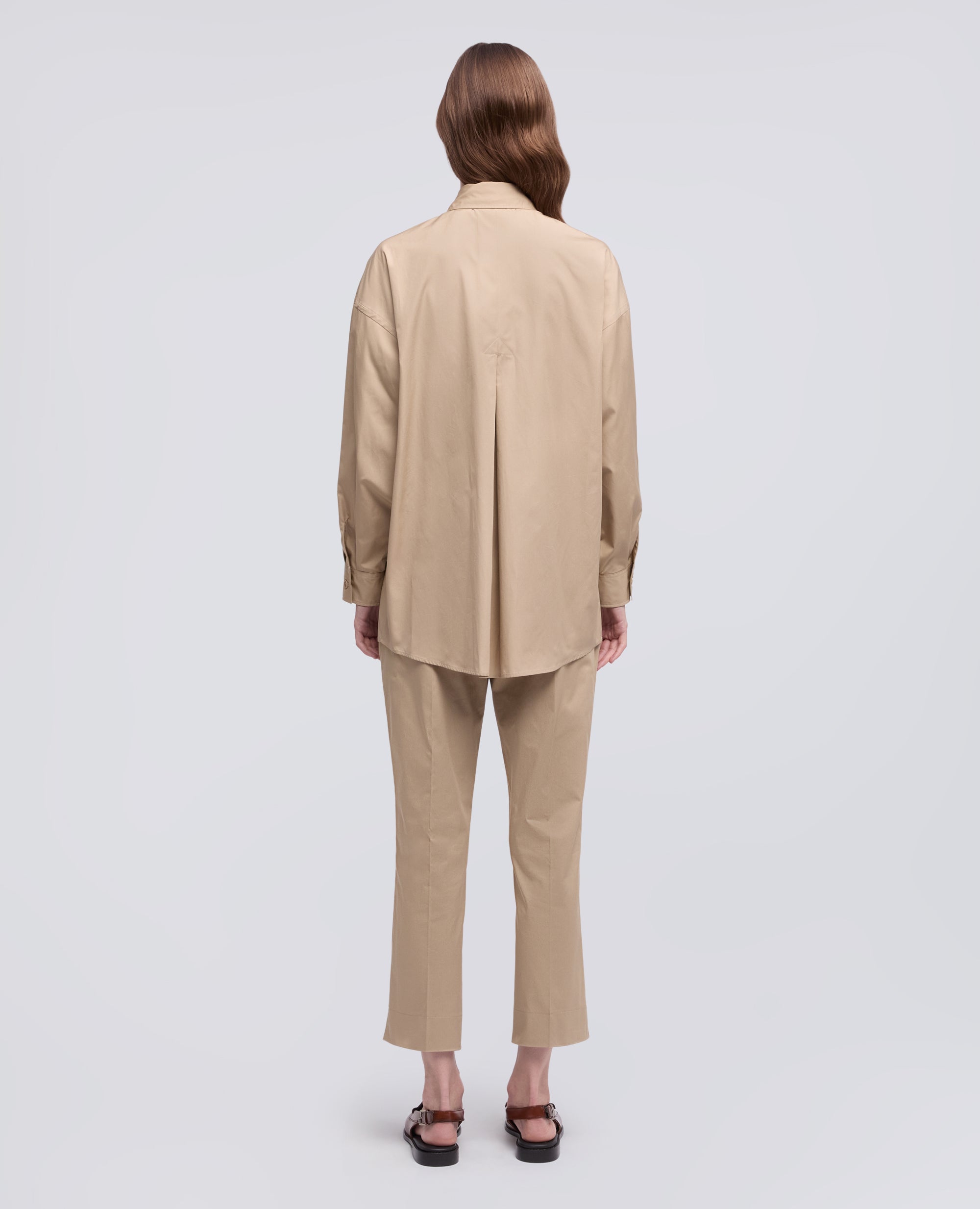 CAMICIA IN POPELINE COTONE TINTO PEZZA - BEIGE - ASPESI