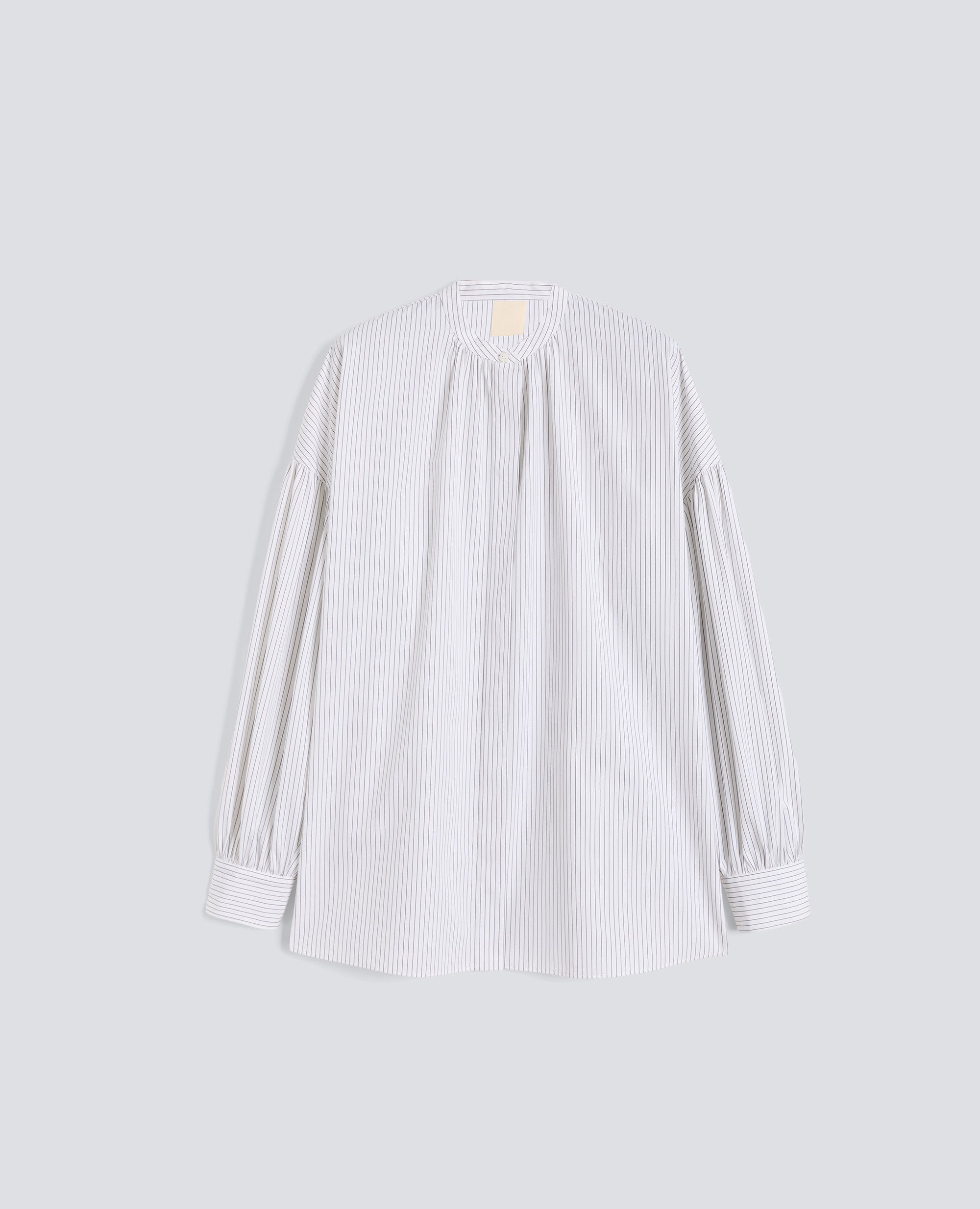 CAMICIA IN POPELINE DI  COTONE RIGATO - NERO - ASPESI