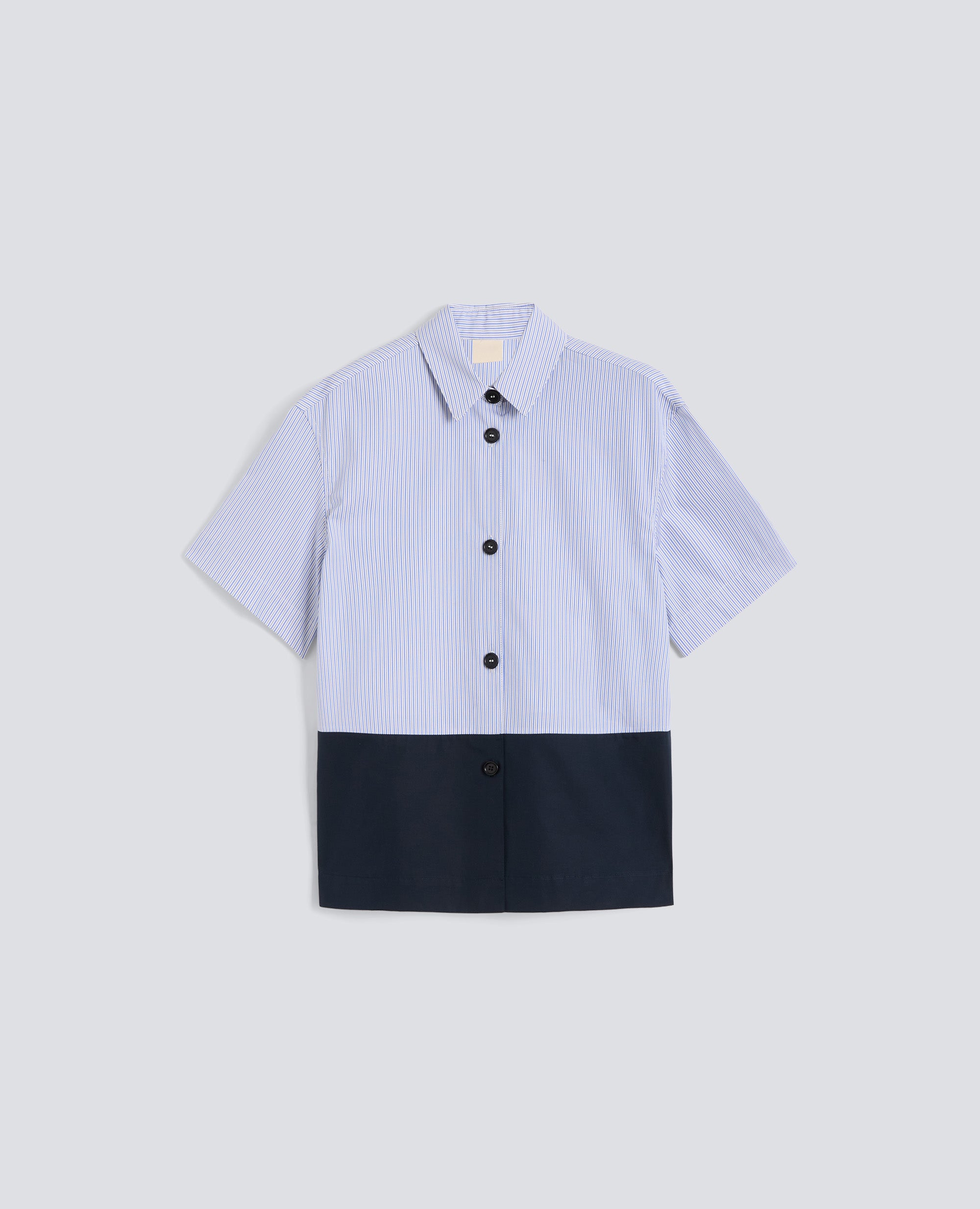 CAMICIA BOXY IN POPELINE COTONE - AZZURRO - ASPESI