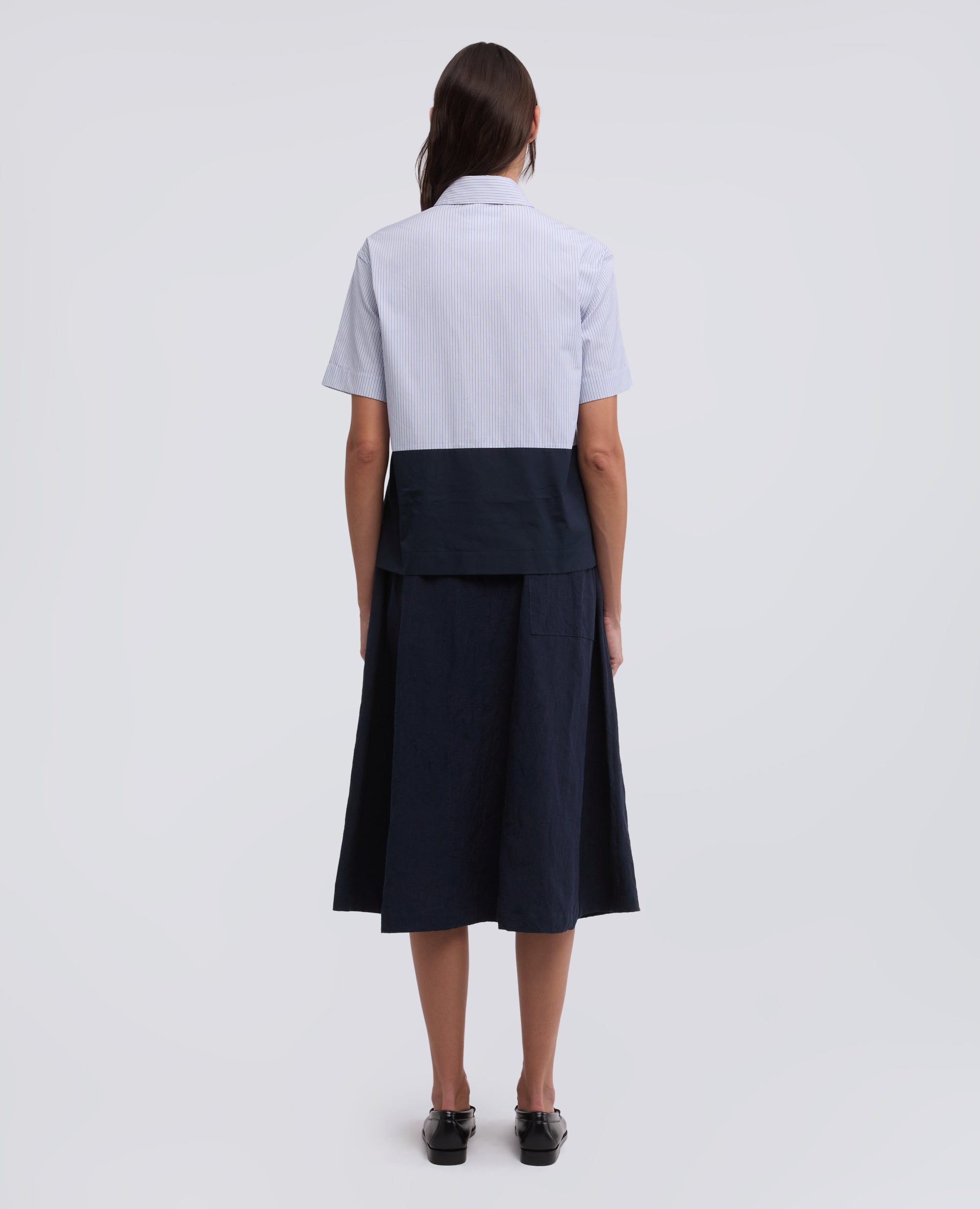 CAMICIA BOXY IN POPELINE COTONE - AZZURRO - ASPESI
