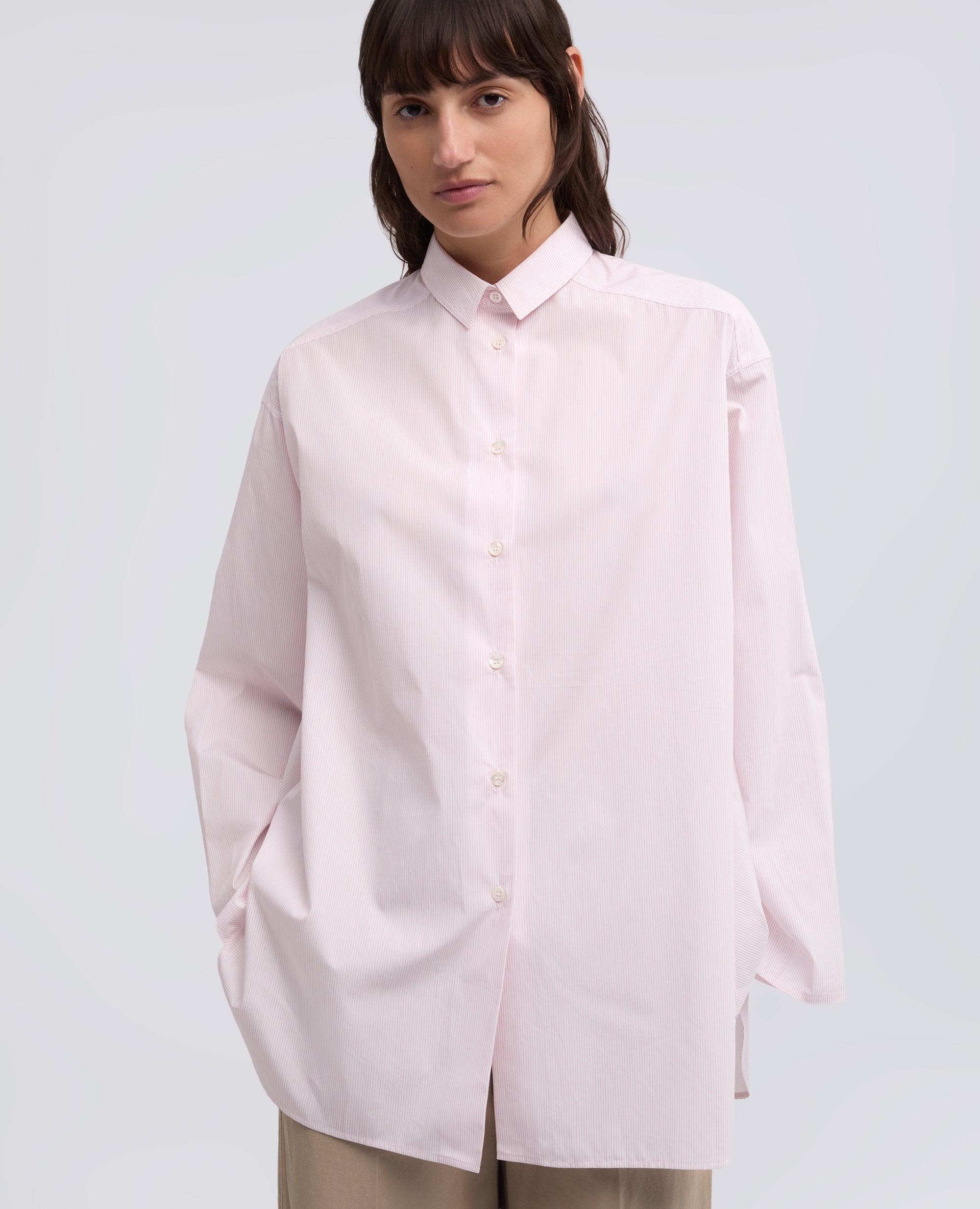 CHEMISE EN POPELINE DE COTON  - ROSSO - ASPESI