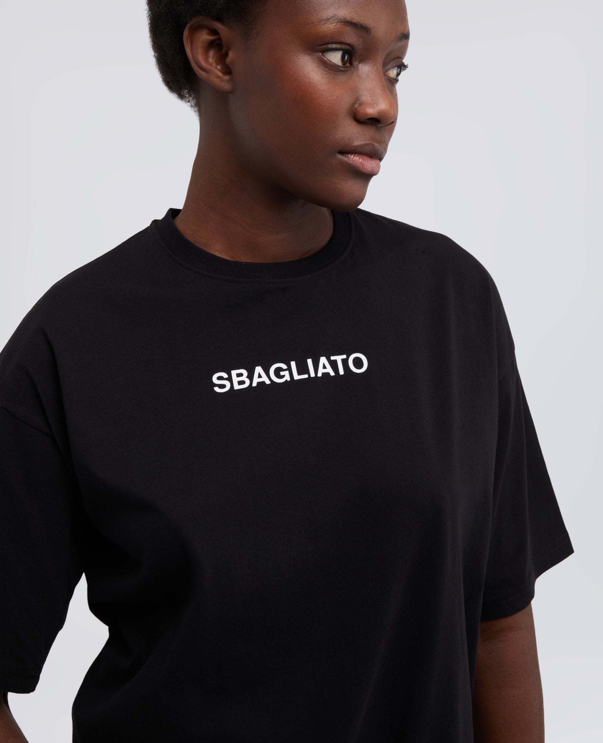 T-SHIRT IN JERSEY DI COTONE CON STAMPA -SBAGLIATO- - NERO - ASPESI