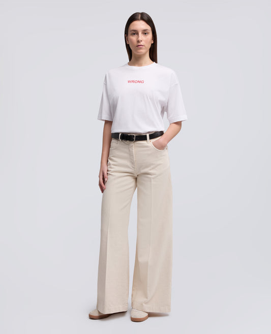 T-SHIRT IN JERSEY DI COTONE CON STAMPA -WRONG- - BIANCO - ASPESI