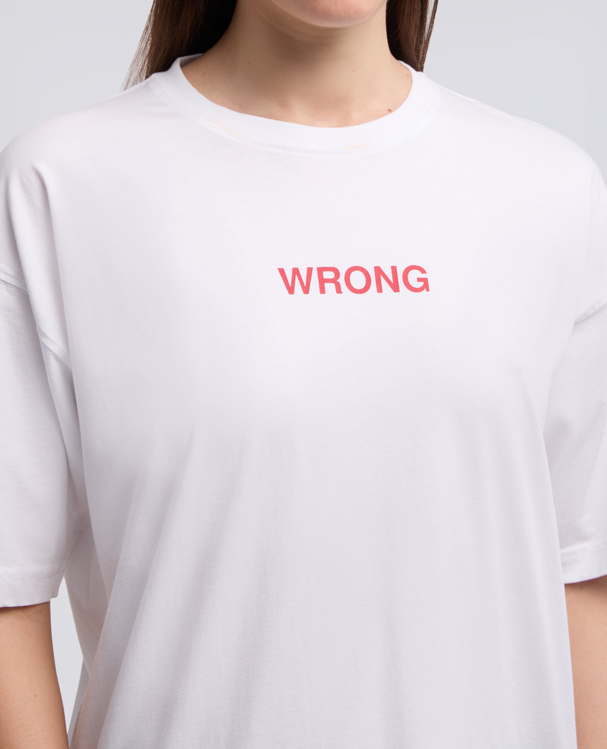 BAUMWOLLJERSEY-T-SHIRT MIT -WRONG- MUSTER - BIANCO - ASPESI