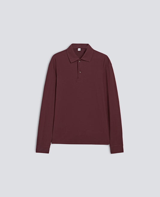 LANGARMELIGES POLOSHIRT AUS BAUMWOLLJERSEY - ROSSO - ASPESI