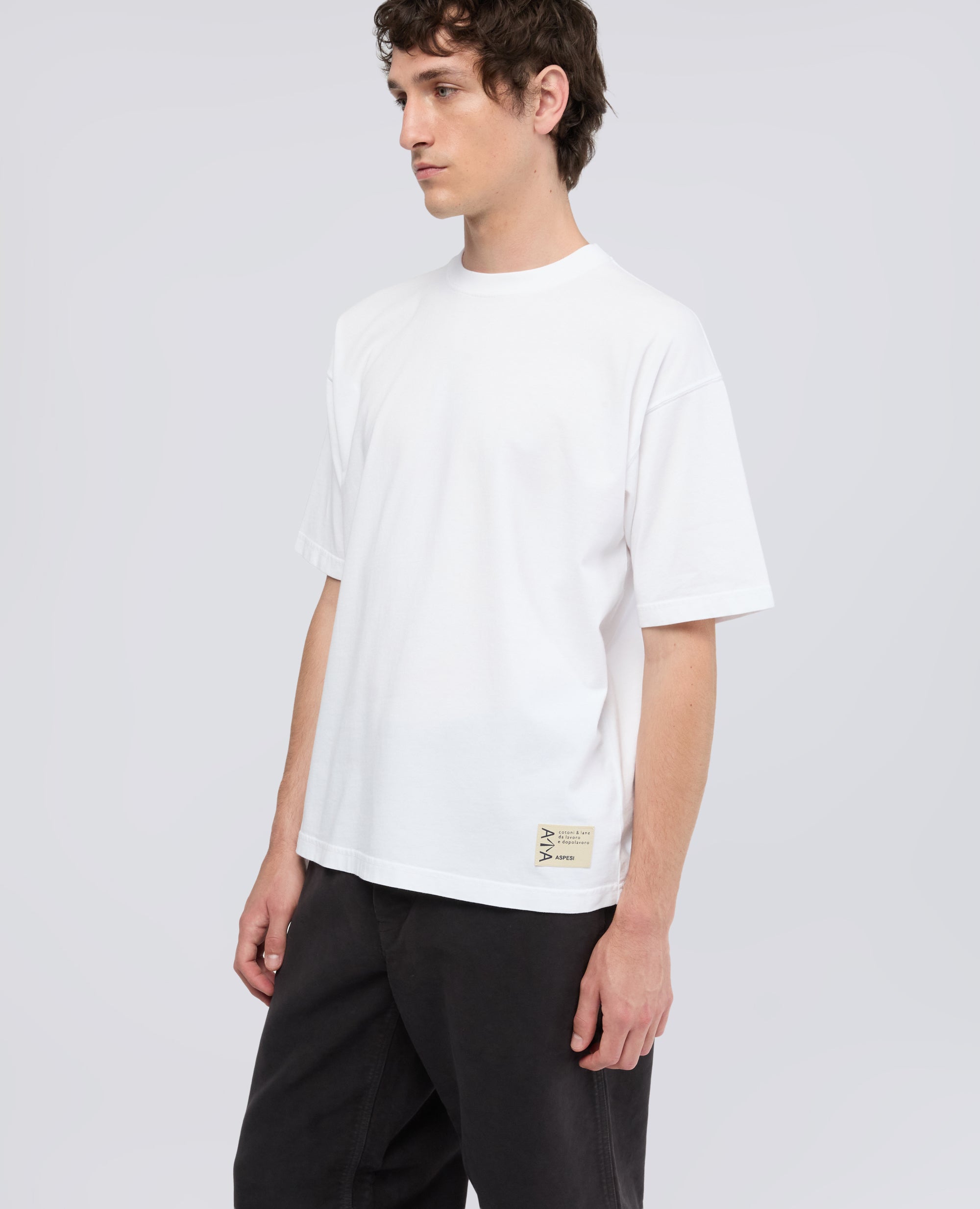 T-SHIRT GIROCOLLO IN JERSEY DI COTONE - BIANCO - ASPESI