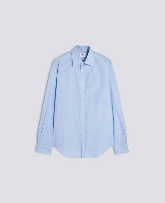 CAMICIA SERGE IN POPELINE DI COTONE RIGATO - AZZURRO - ASPESI