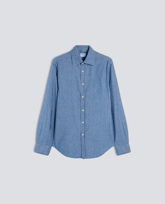 CAMICIA IN CHAMBRAY DI COTONE GIAPPONESE - BLU - ASPESI