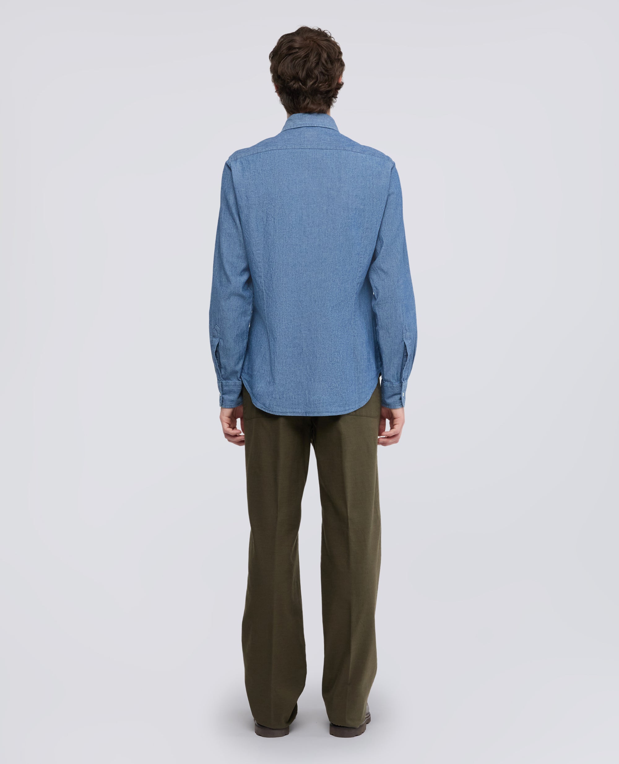 CAMISA DE CAMBRAY DE ALGODON JAPONES - BLU - ASPESI