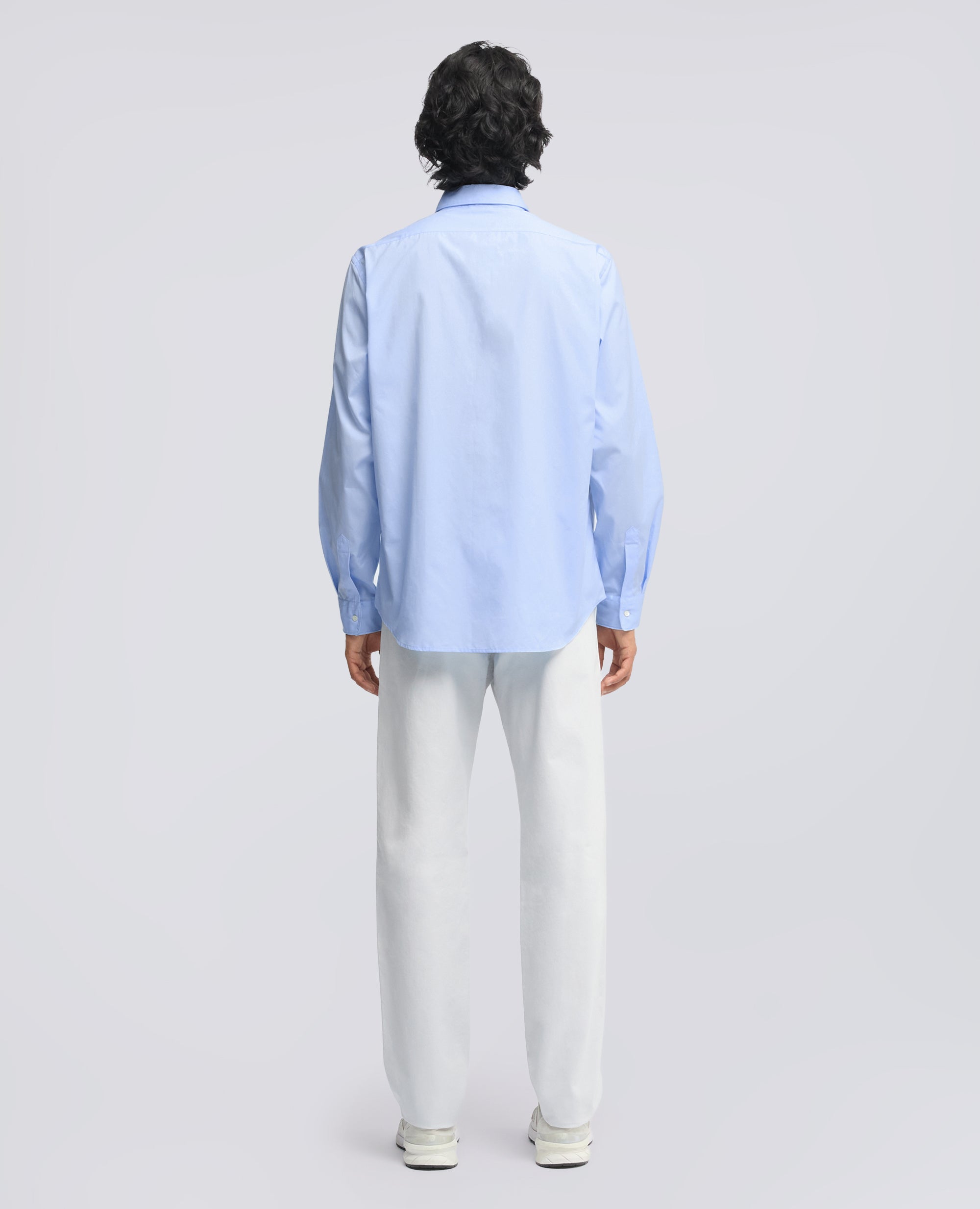 CAMICIA IN POPELINE DI COTONE SUPER FINE - AZZURRO - ASPESI