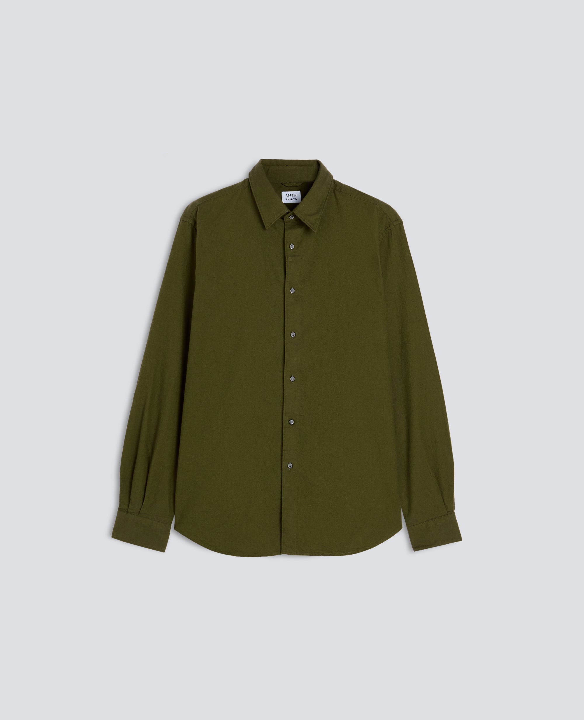 CAMICIA IN LEGGERA FLANELLA DI COTONE - VERDE - ASPESI