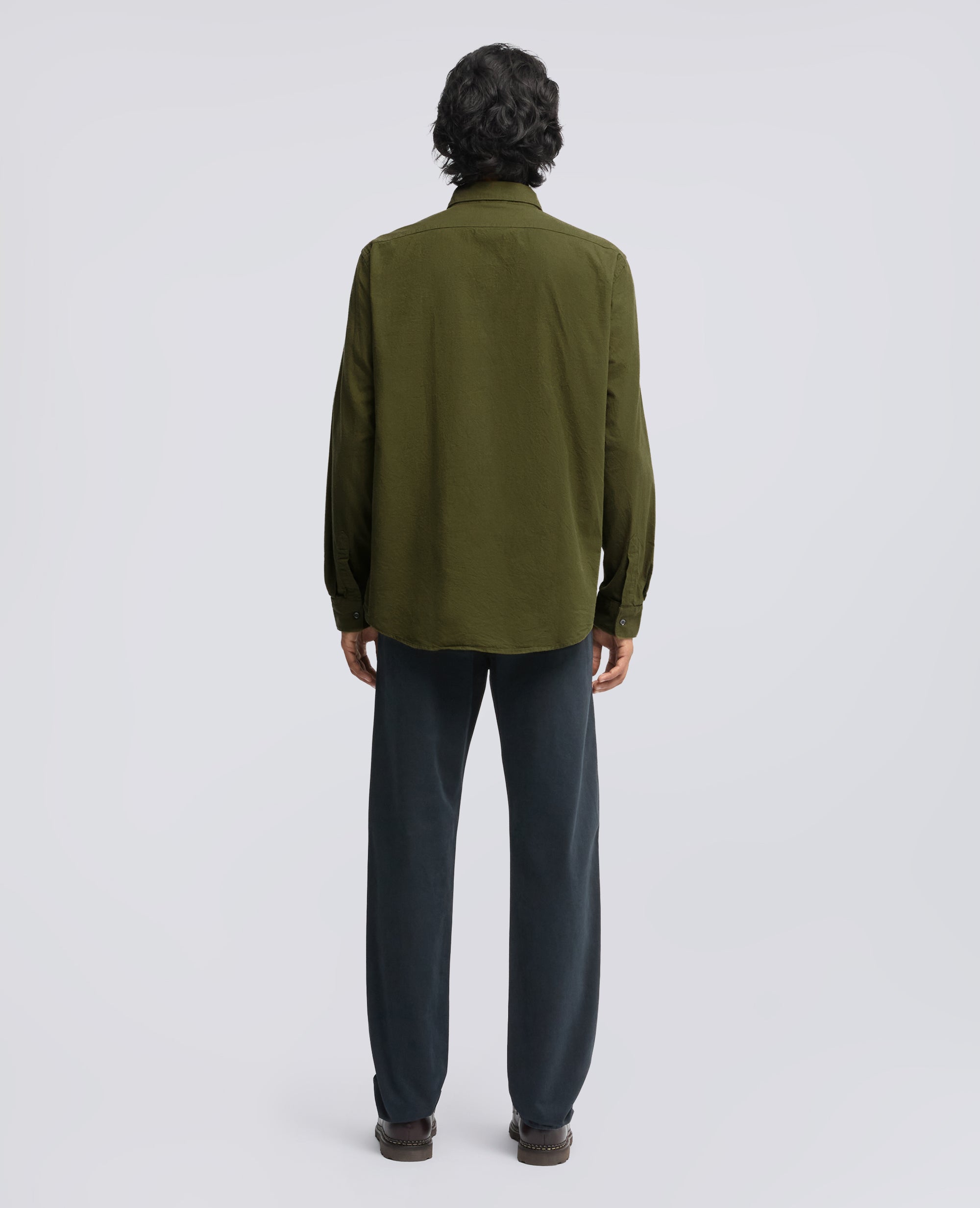 CAMICIA IN LEGGERA FLANELLA DI COTONE - VERDE - ASPESI