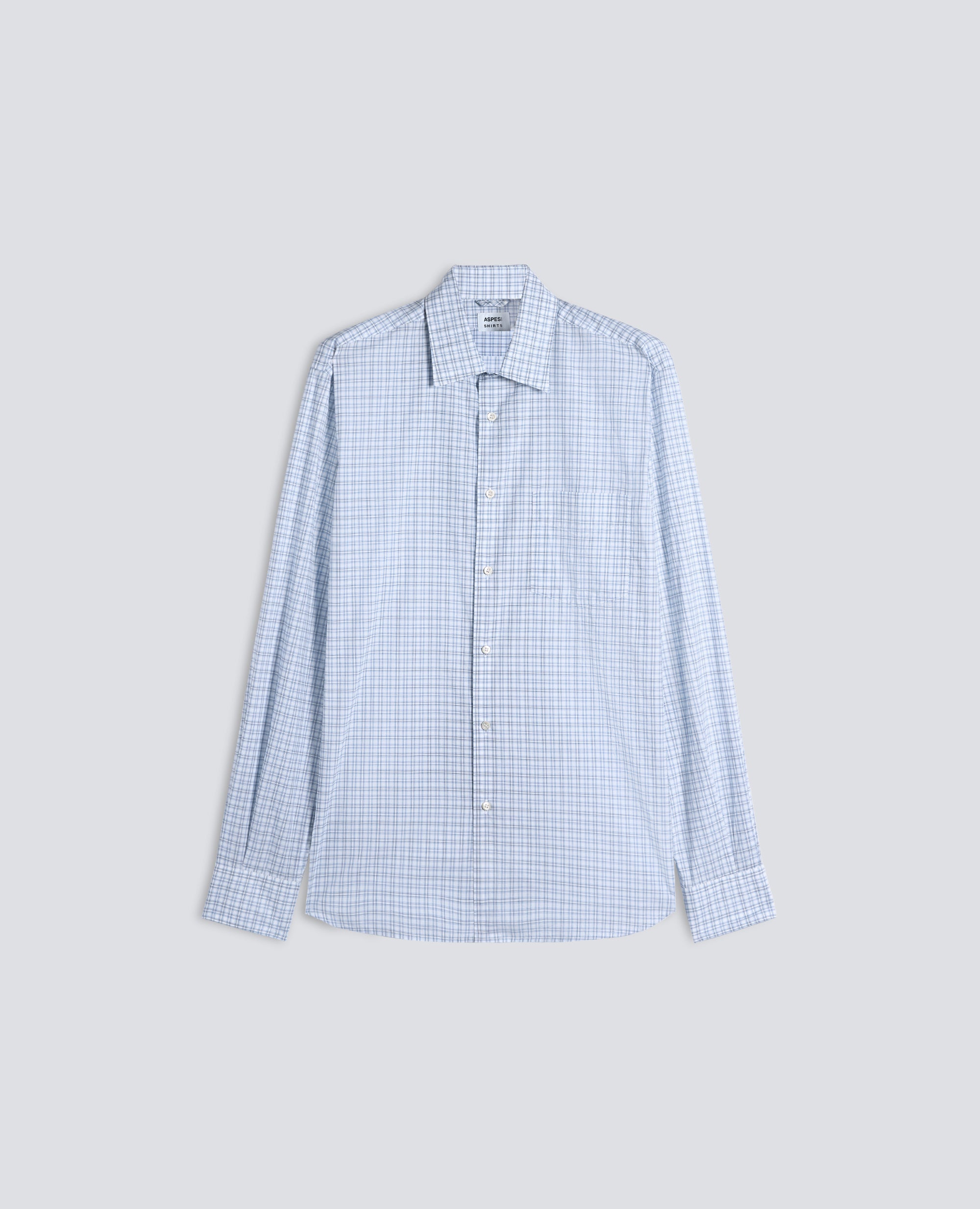 CAMICIA SEDICI IN POPELINE DI COTONE - AZZURRO - ASPESI