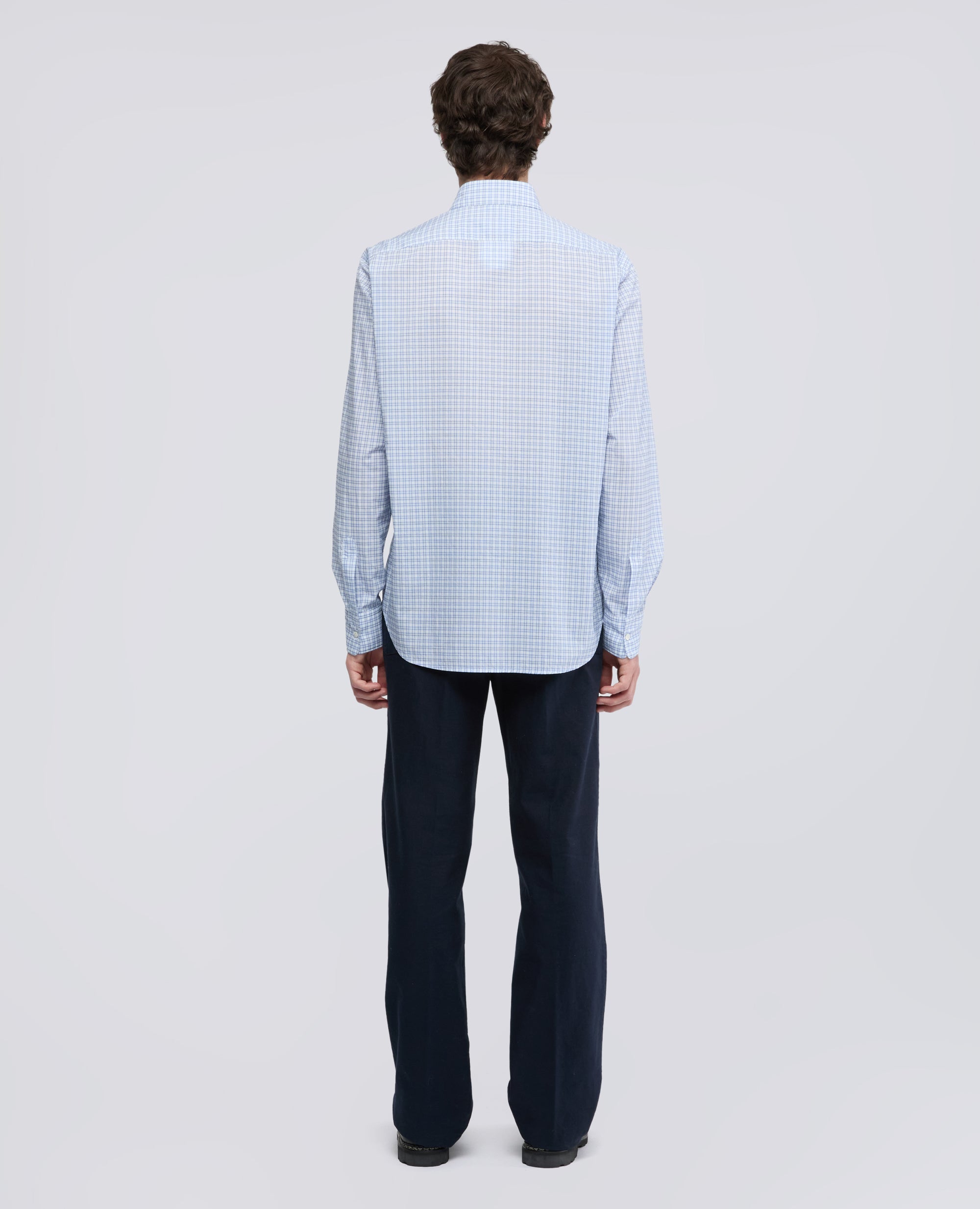 CAMICIA SEDICI IN POPELINE DI COTONE - AZZURRO - ASPESI