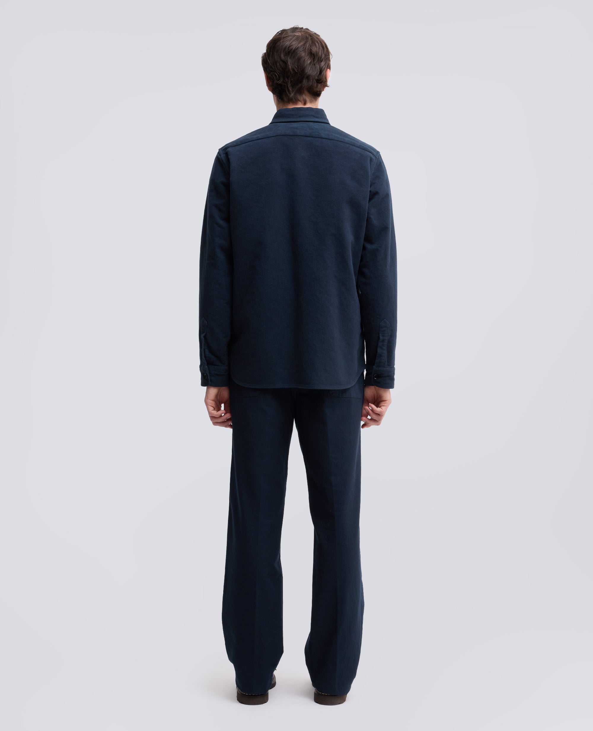 CAMICIA UTILITY IN FUSTAGNO DI COTONE PESANTE, TINTO CAPO - BLU - ASPESI