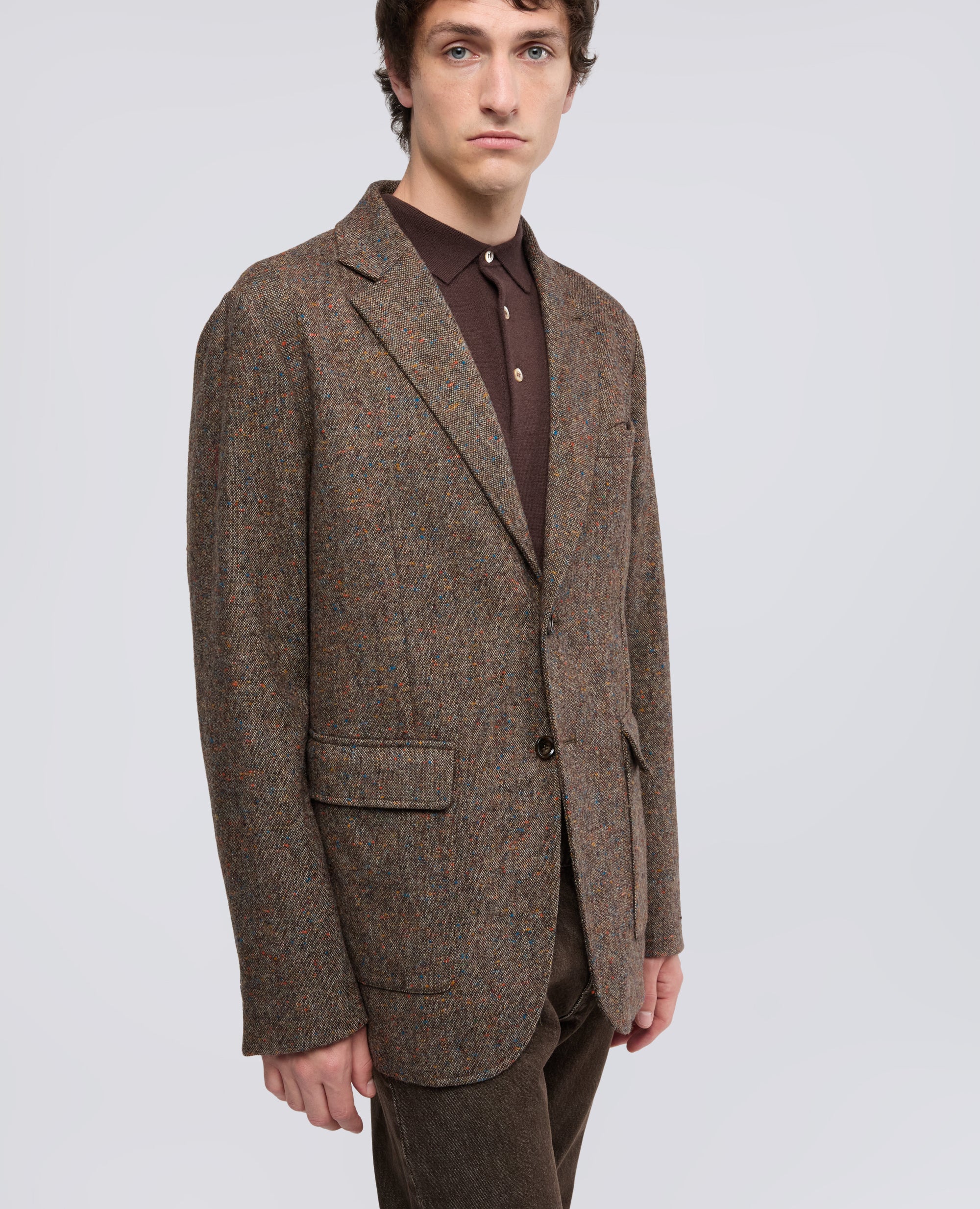 BLAZER IN PURA LANA VERGINE TINTO FILO - MARRONE - ASPESI
